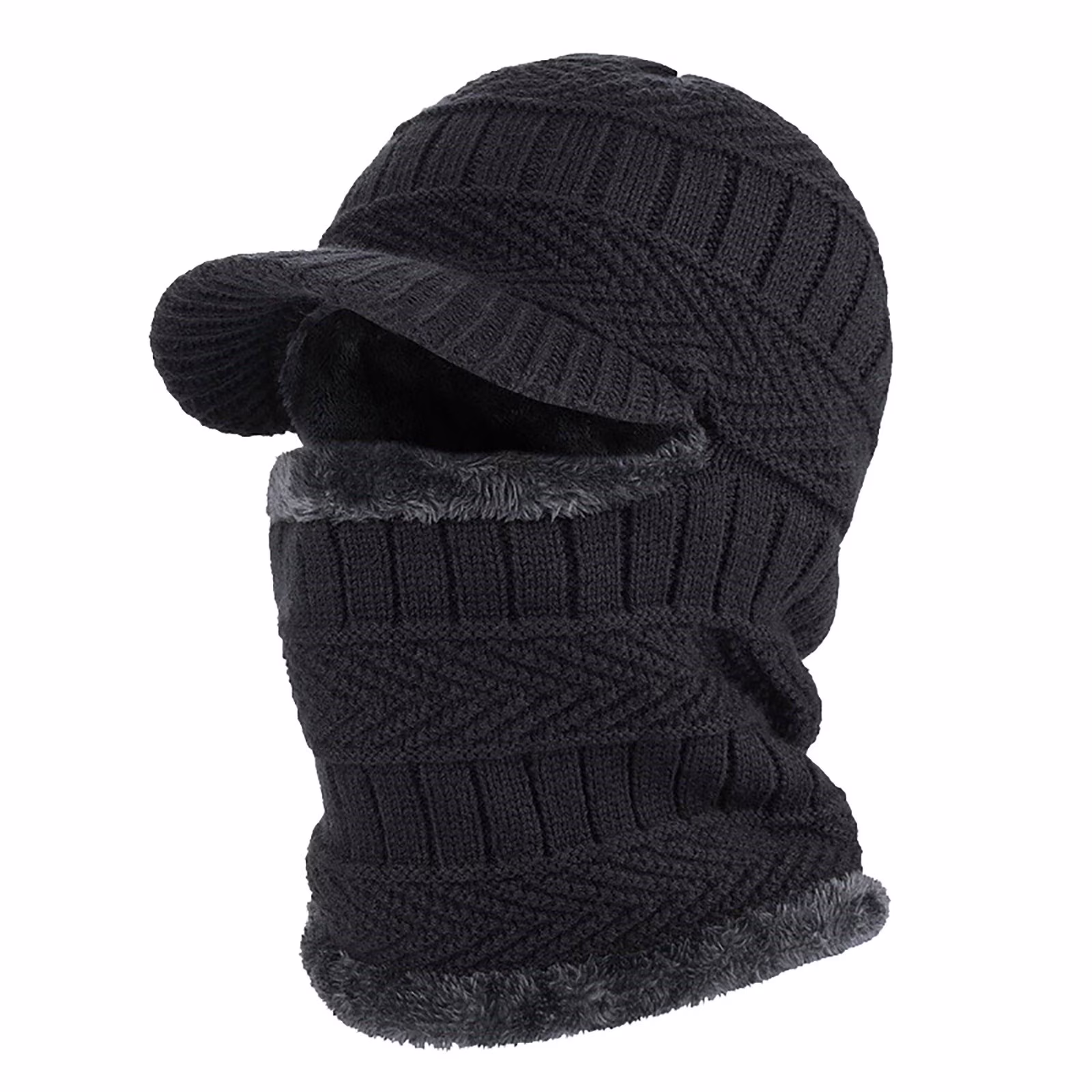 Lroveb Balaclava Hats for Men Full Face Cover Winter Knitted Hat Warm Cycling Ski Women Windproof Hood Heavyweight Thermal Fleece Hat
