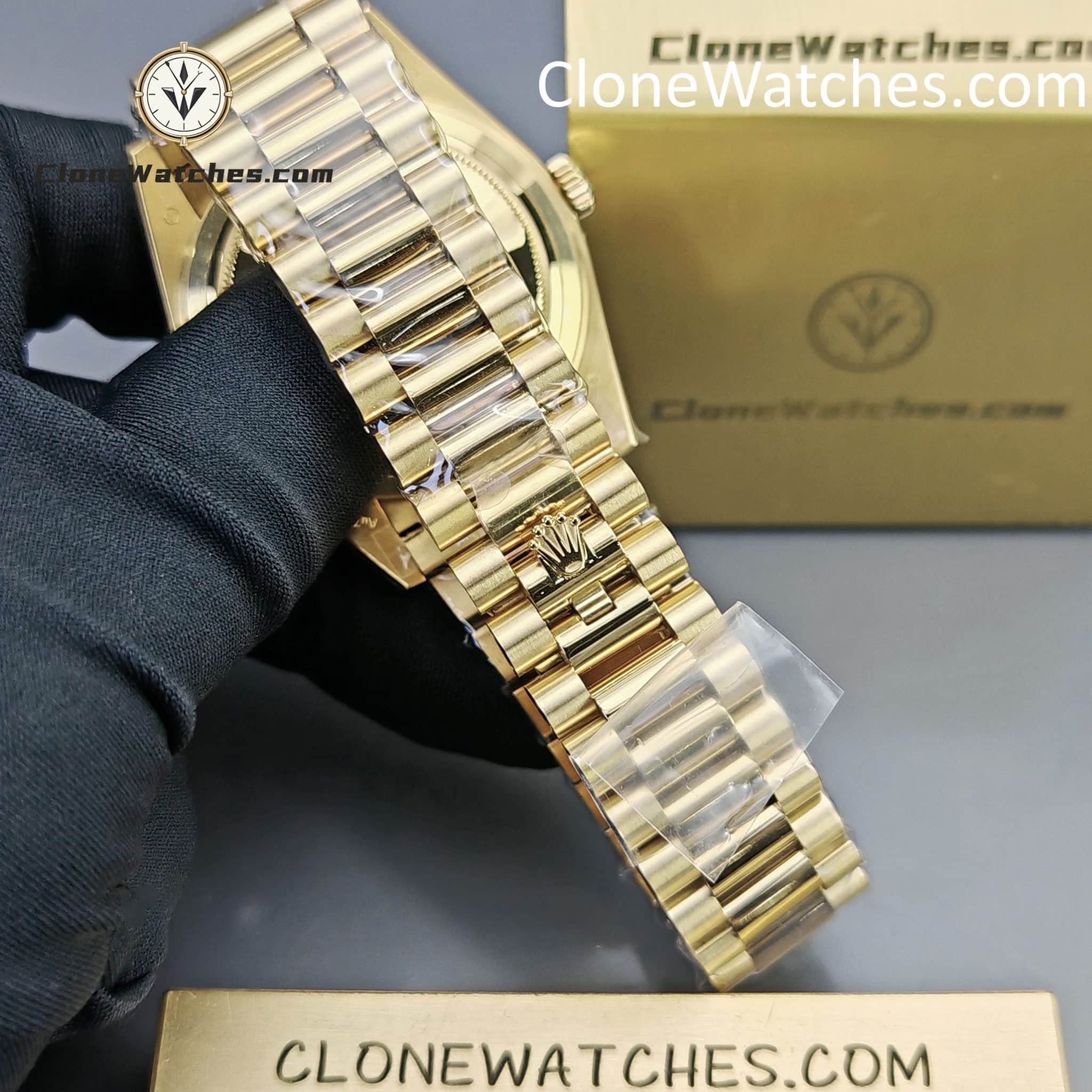 Rolex Super Clone Watches 1:1 Day Date Green Dial M228398tbr-0040 40mm 3255 Movement
