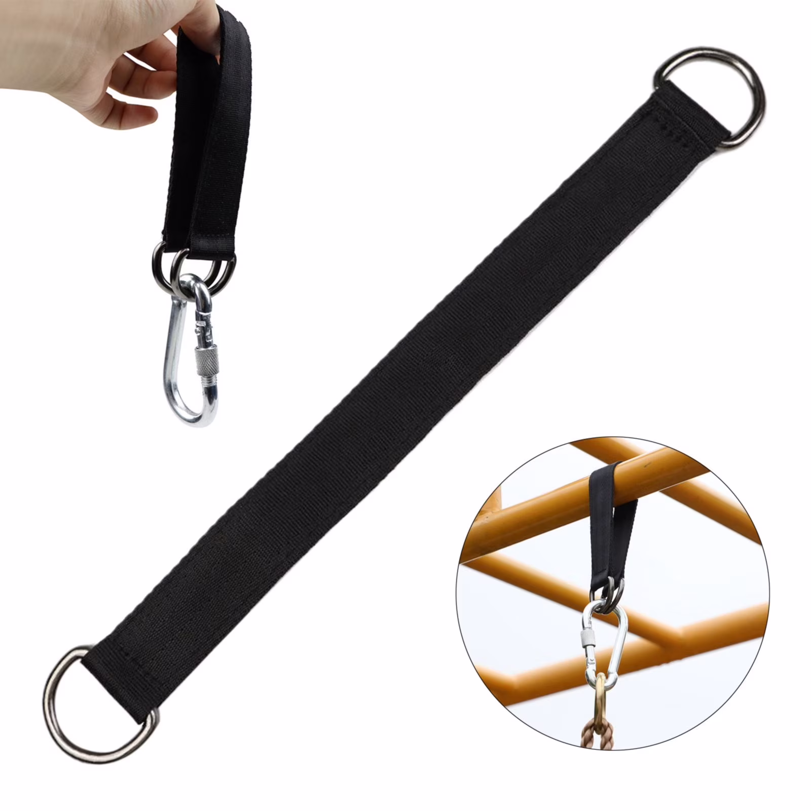 Ngheia Tree Swing Suspesion Straps, 9.8In/25Cm Tree Swing Hanging Straps Beam Strap Holds 440Lbs .Outdoor Swing Hangers Perfect for Tire and Swings with Easy