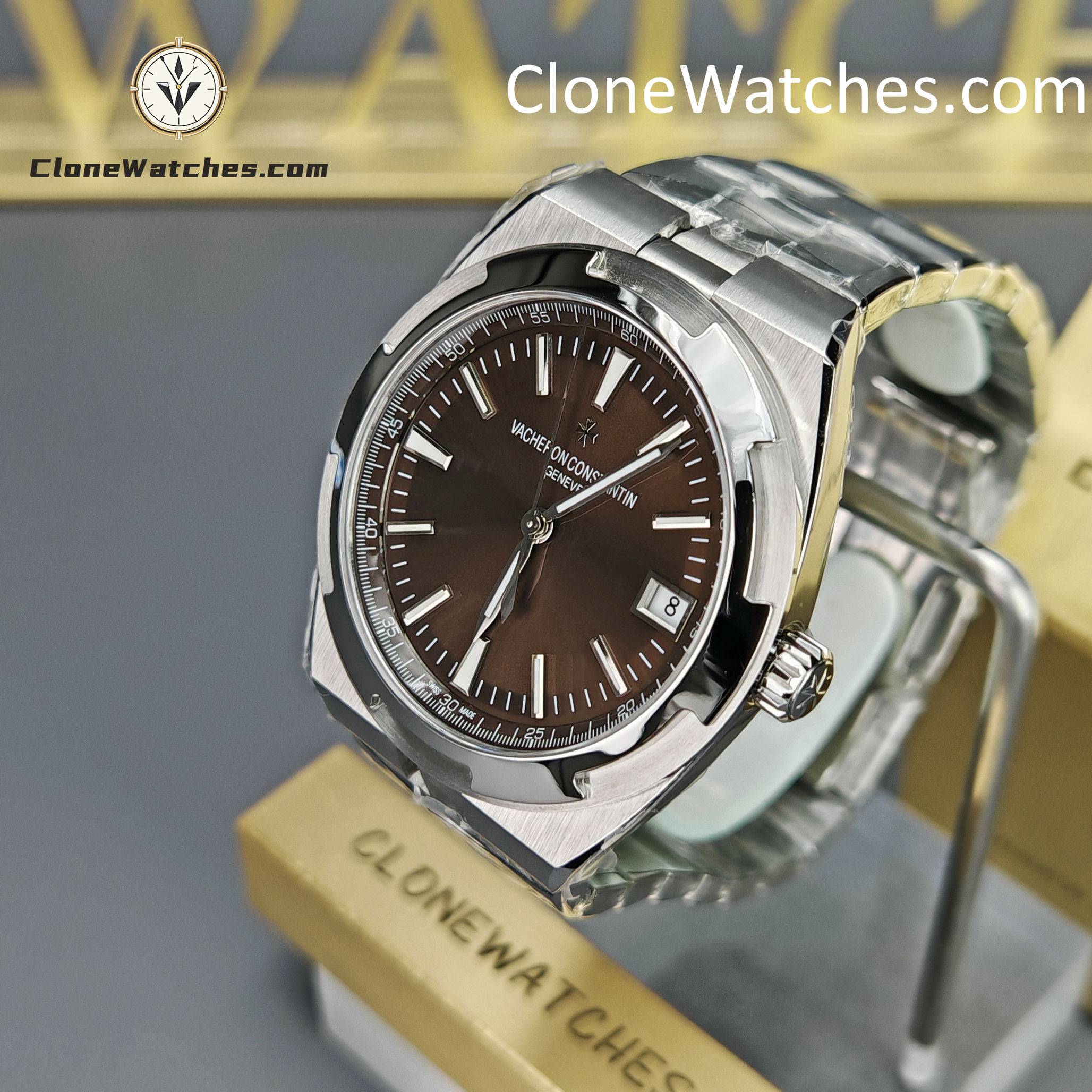 Vacheron Constantin Super Clone Watches 1:1 Overseas 4500V/110A-B146 Coffee Dial