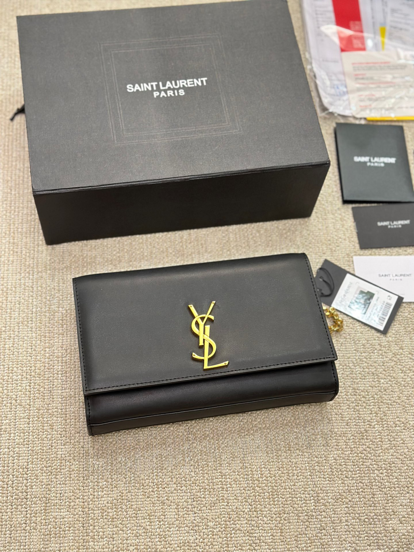 YSL Kate Small Chain Bag in Grain de Poudre Embossed Leather