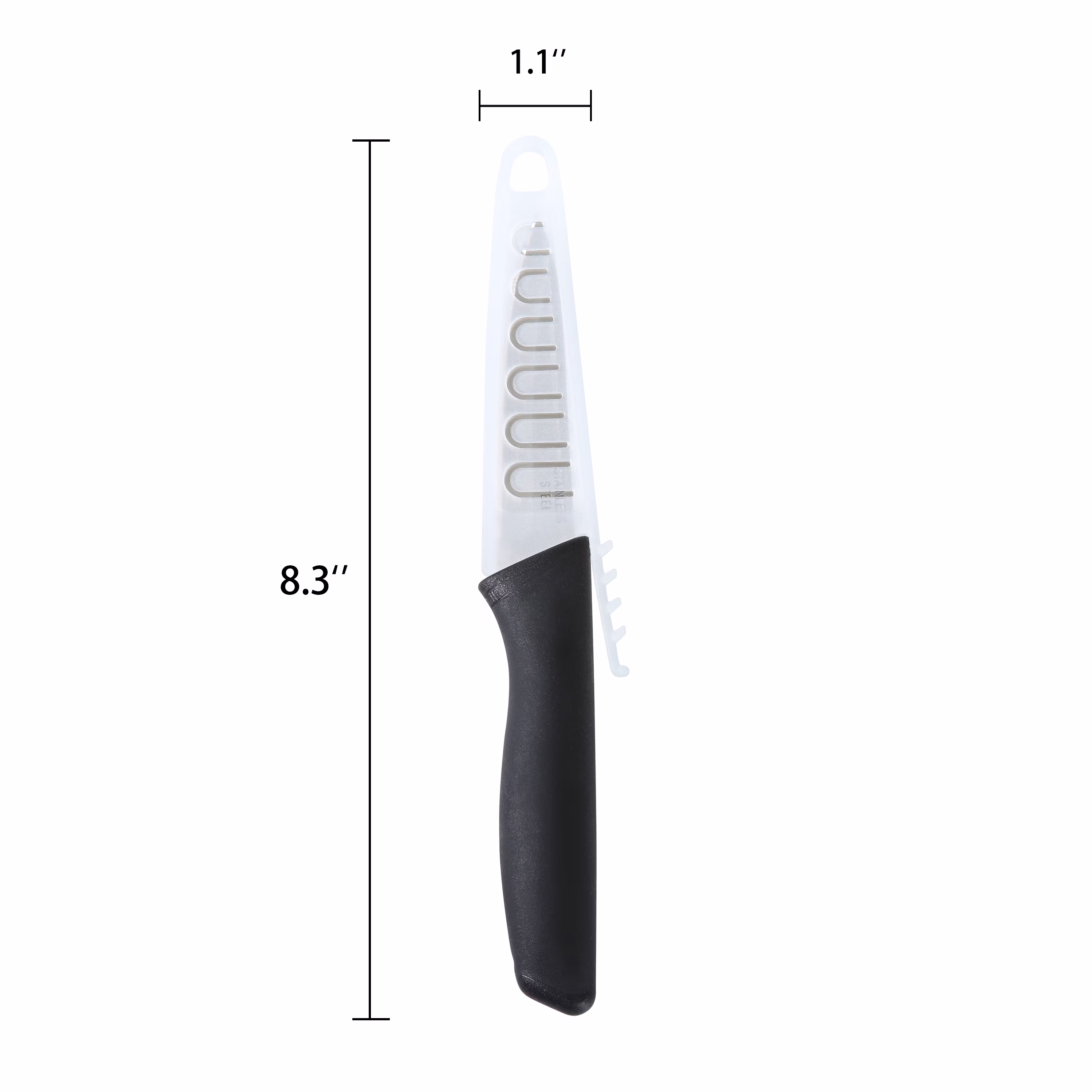 Mainstays 3.5 in Stainless Steel Paring Knife with Soft Grip Black Handle