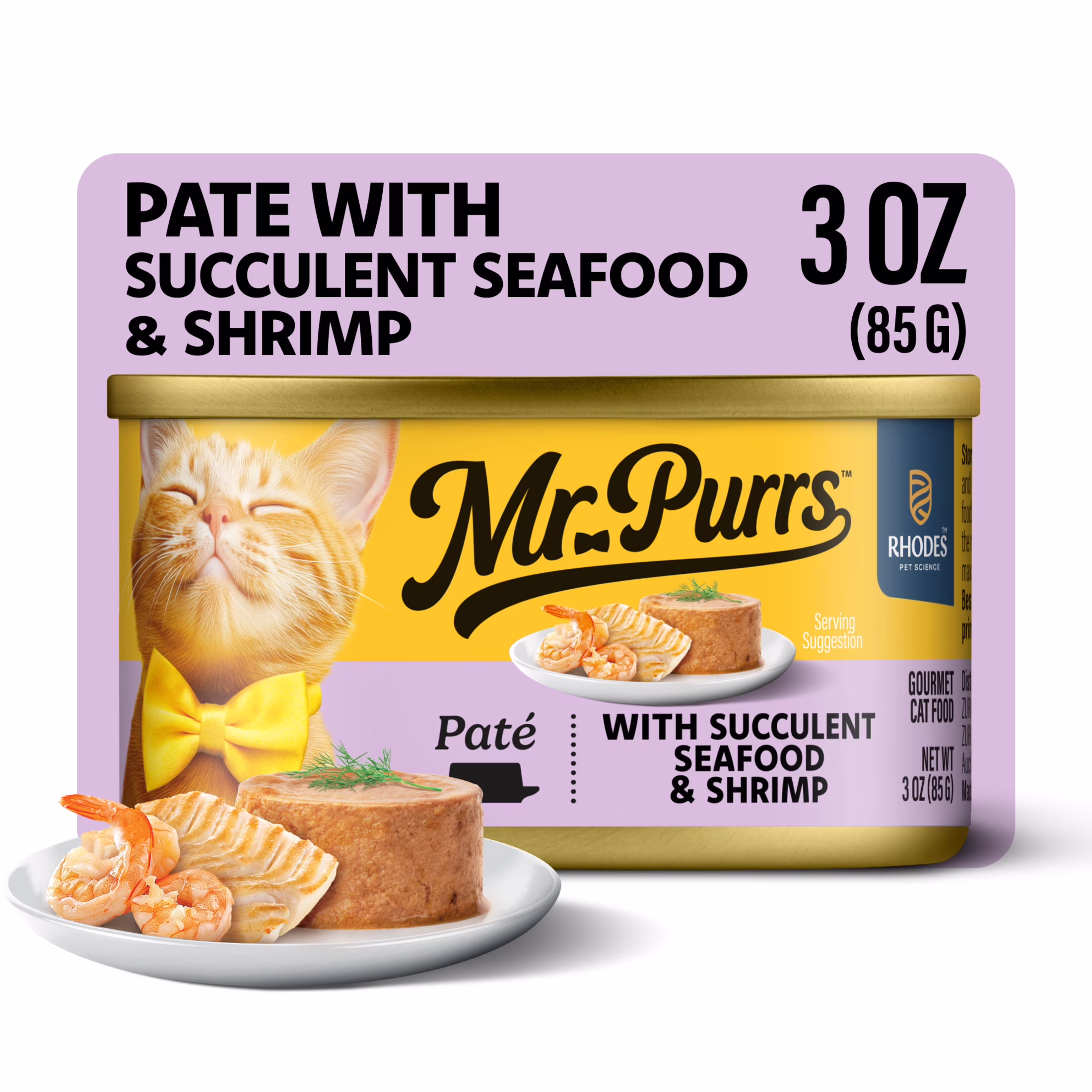 Mr Purrs Seafood & Shrimp Pate Wet Cat Food, 3 oz Can
