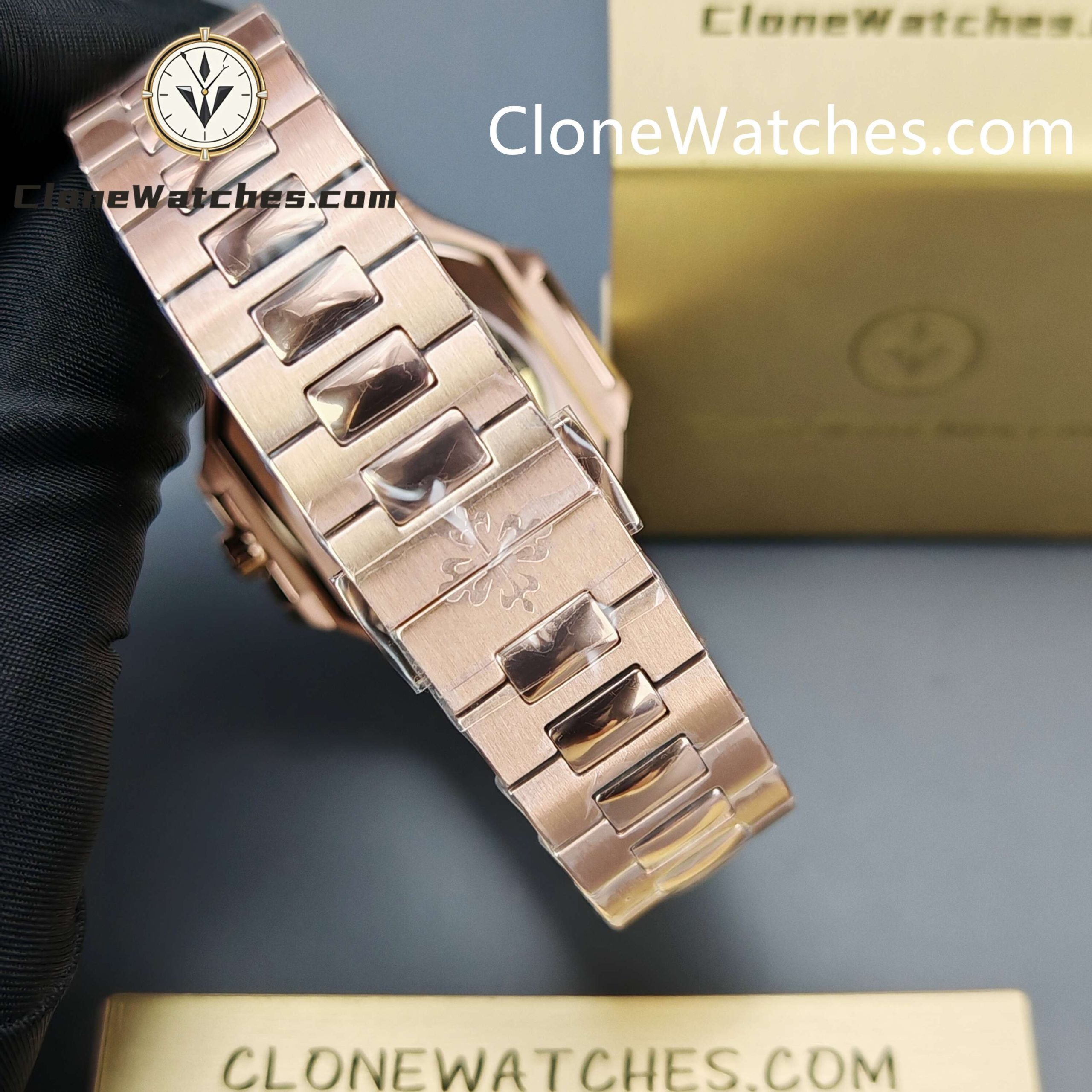 Patek Philippe Super Clone Watches 1:1 CUBITUS Rose Gold 7128/1R-001 Brown Dial
