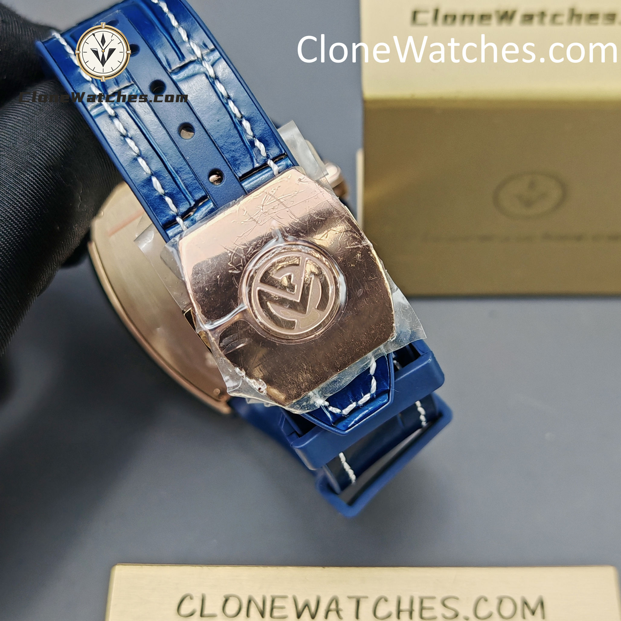 Franck Muller Super Clone Watches 1:1 V45 SC DT YACHTING 5N Rose Gold Blue Dial