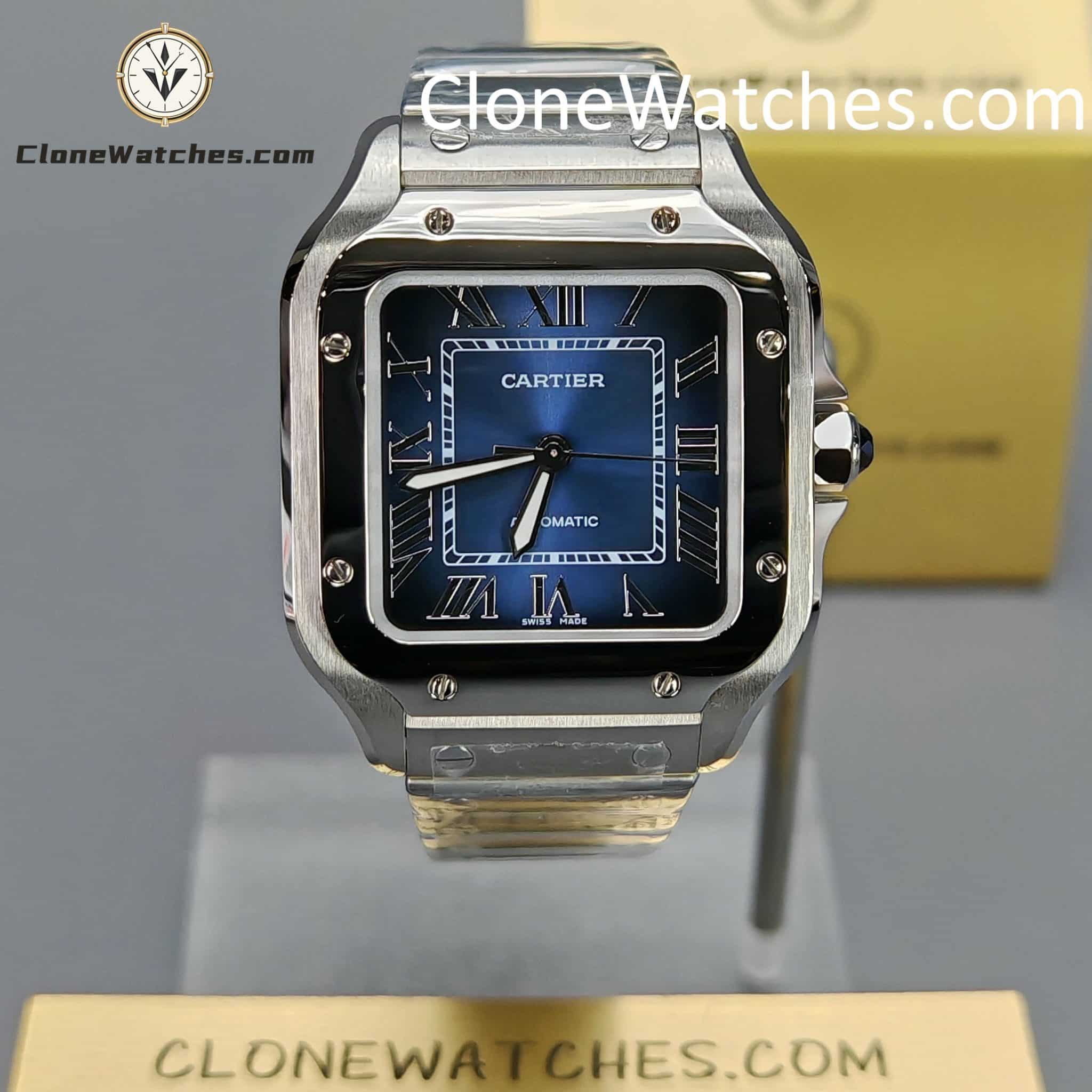 Cartier Super Clone Watches 1:1 Santos Series Gradient Blue Dial 35.1MM WSSA0063
