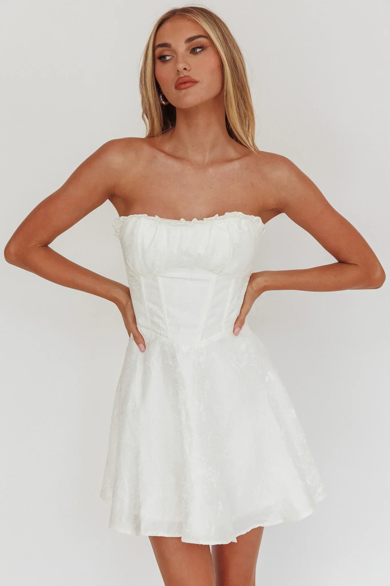 Savanna Corset Bodice Mini Dress Ivory