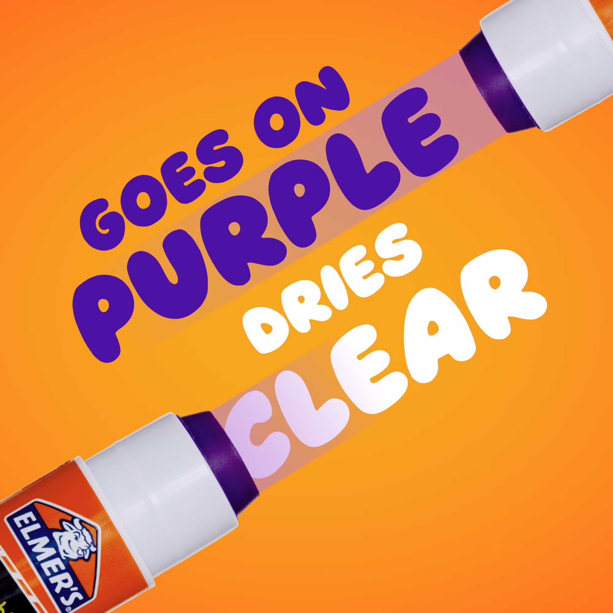 Elmer's Disappearing Purple School Glue Sticks, Washable, 2 Count