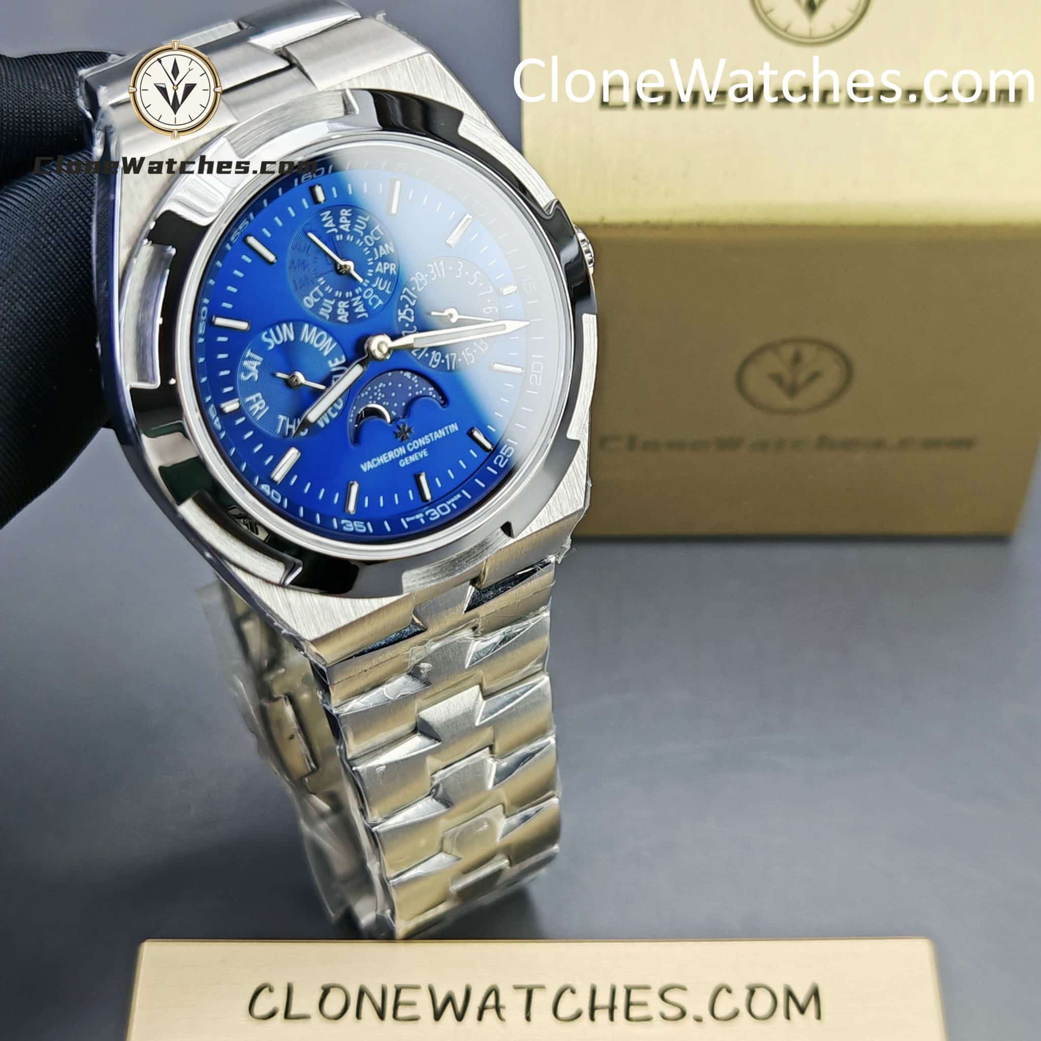 Vacheron Constantin Super Clone Watches 1:1 Overseas perpetual calendar 4300V/220G-B945 Blue Dial