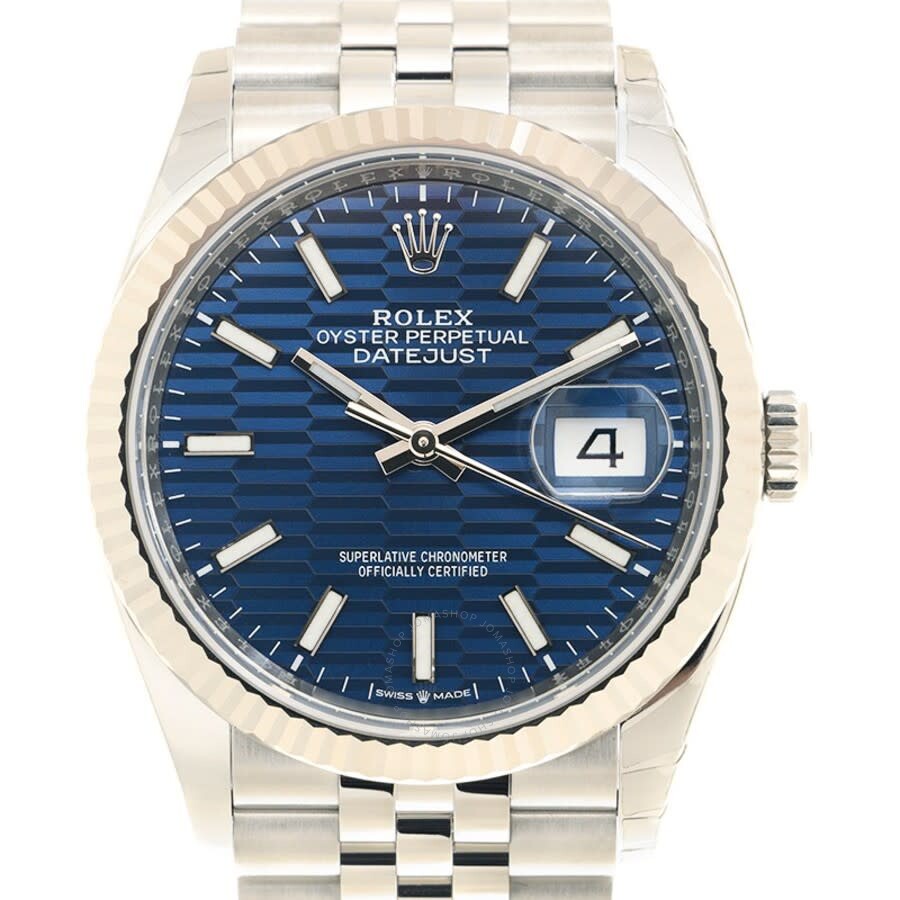Rolex Datejust 36 Automatic Chronometer Bright Blue Motif Dial Watch 126234BLFSJ（Lifetime free warranty+90-days replacement service & Refund!.）
