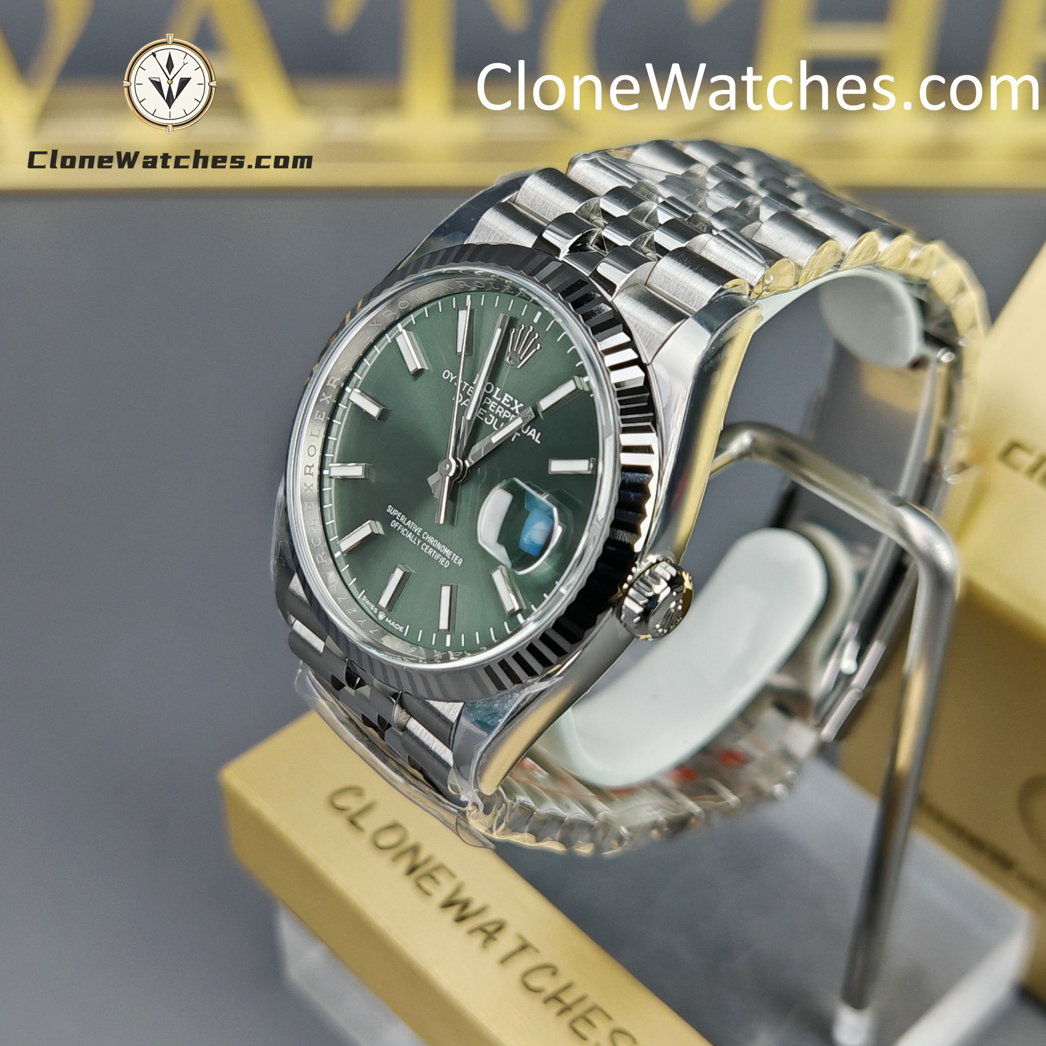 Rolex Super Clone Watches 1:1 DateJust M126234 – 0051 Green Dial Jubilee 36MM 3235 Movement