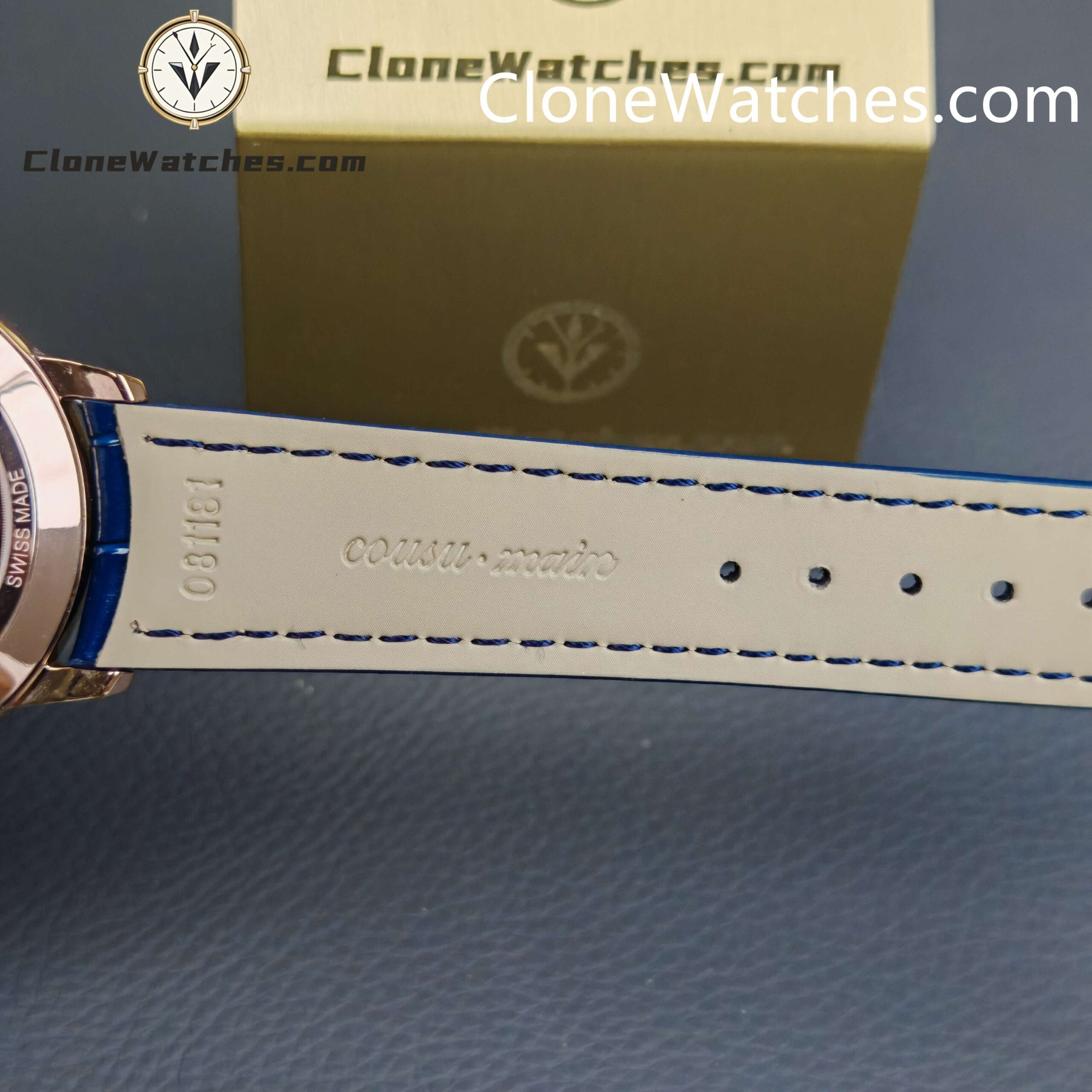 Vacheron Constantin Super Clone Watches 1:1 Patrimony Rose Gold 85180/000R-B515 Blue Dial