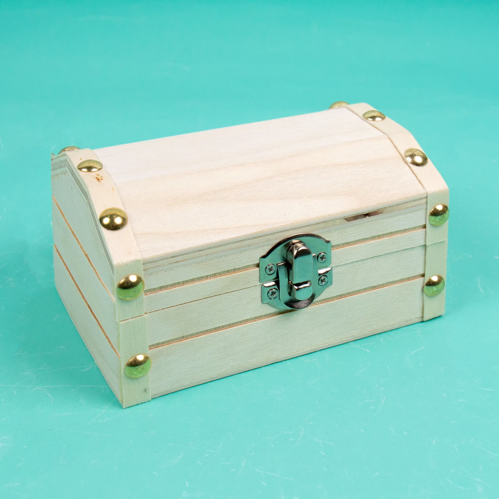 (2 pack) Hello Hobby Wooden Treasure Chest, 4.8 in x 3 in x 2.5 in, Ages 6+