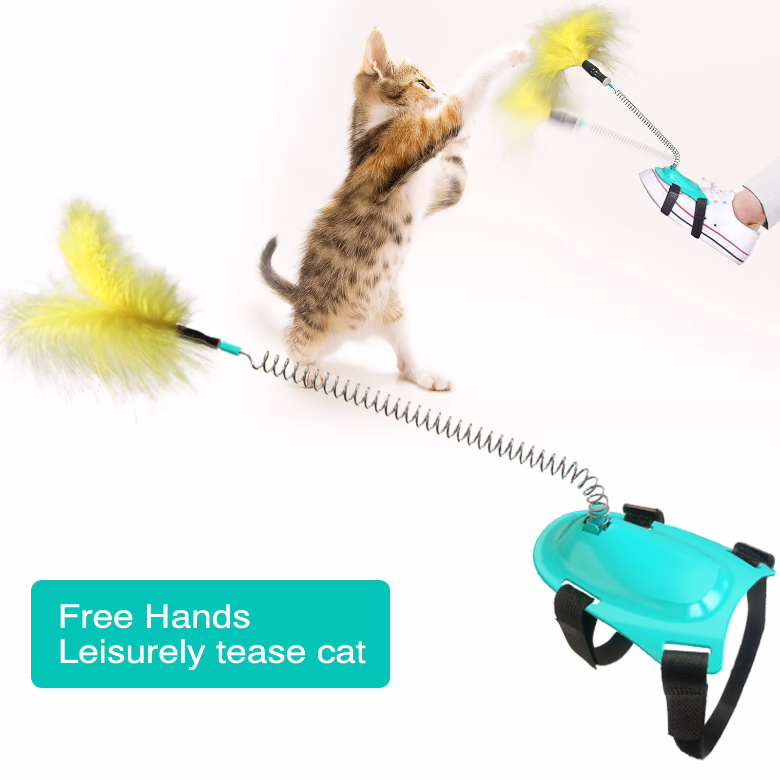 Cat Toys Clearance New Pet Toys Spring Tease Feather Stick Interactive Toy Strap