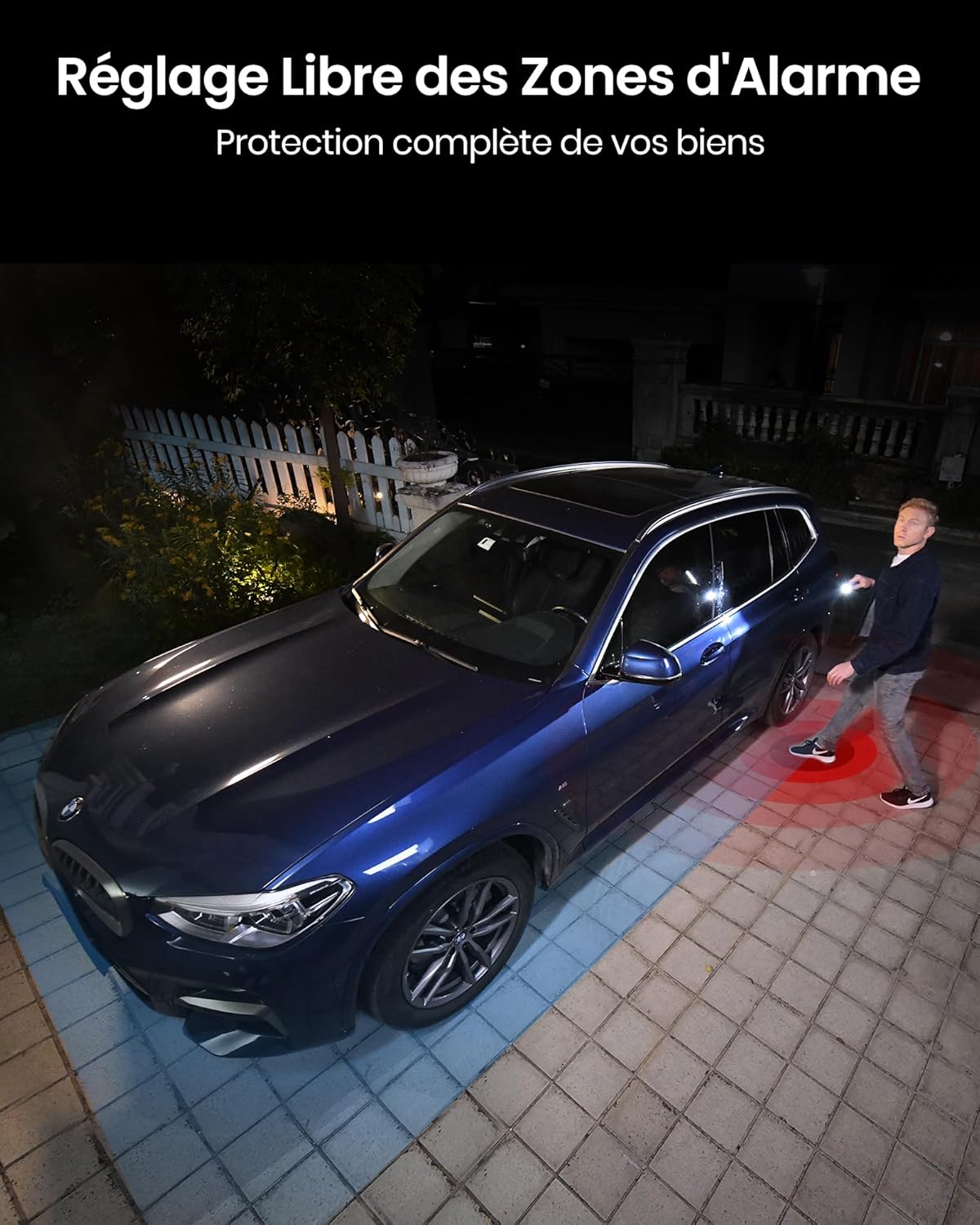 Caméras surveillance 2K kit 4 caméras sans fil autonomie 240 jours détection IA suivi inter caméras