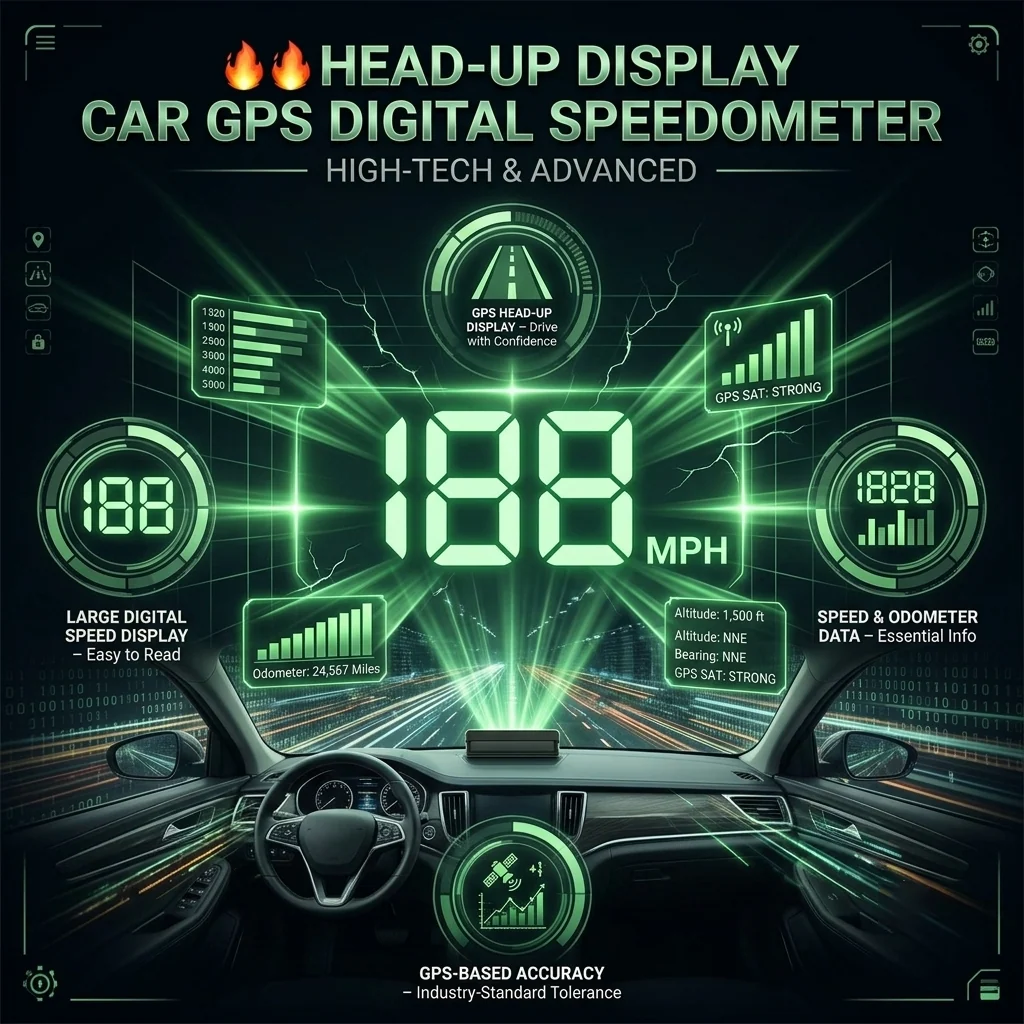 🔥🔥Head Up Display Car GPS Digital Speedometer