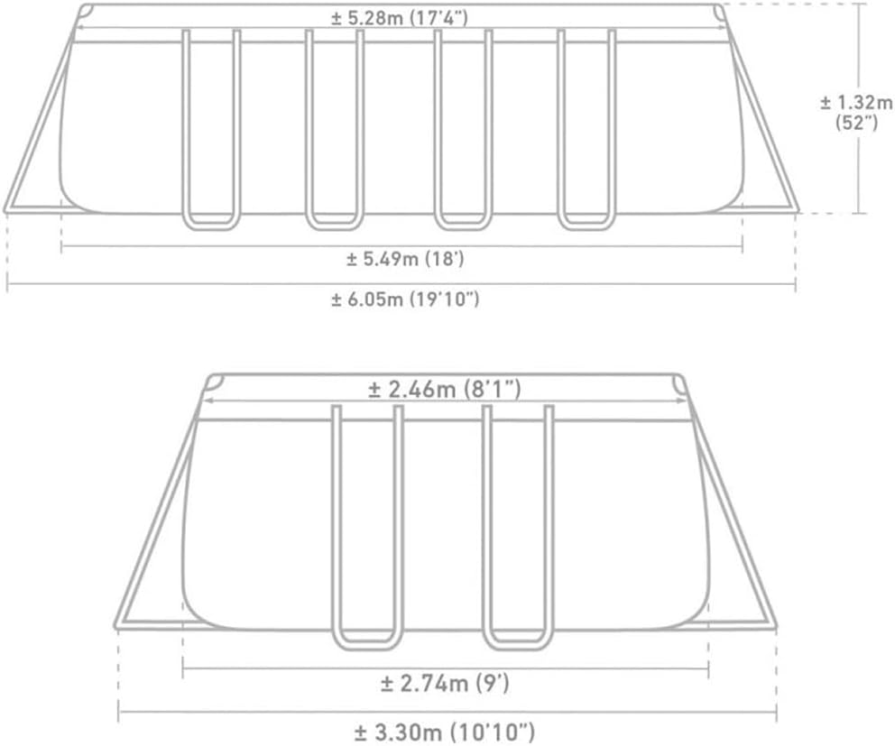 Kit piscine Ultra XTR rectangulaire tubulaire 549 x 274 x 132 cm