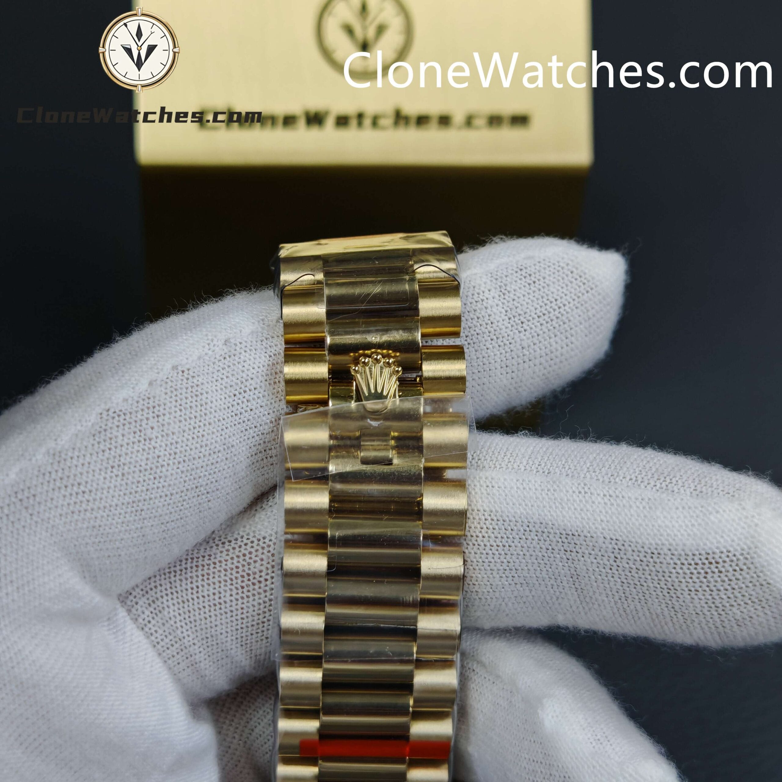 Rolex Super Clone Watches 1:1 Day Date 18K Gold Silver Dial 40mm m228238-0002 3255 Movement