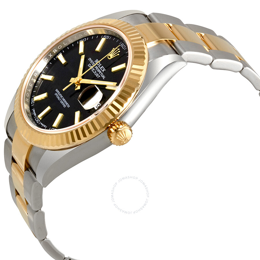 Rolex Datejust 41 Black Dial Steel and 18K Yellow Gold Oyster Men s Watch 12633BKSO（Lifetime free warranty+90-days replacement service & Refund!.）