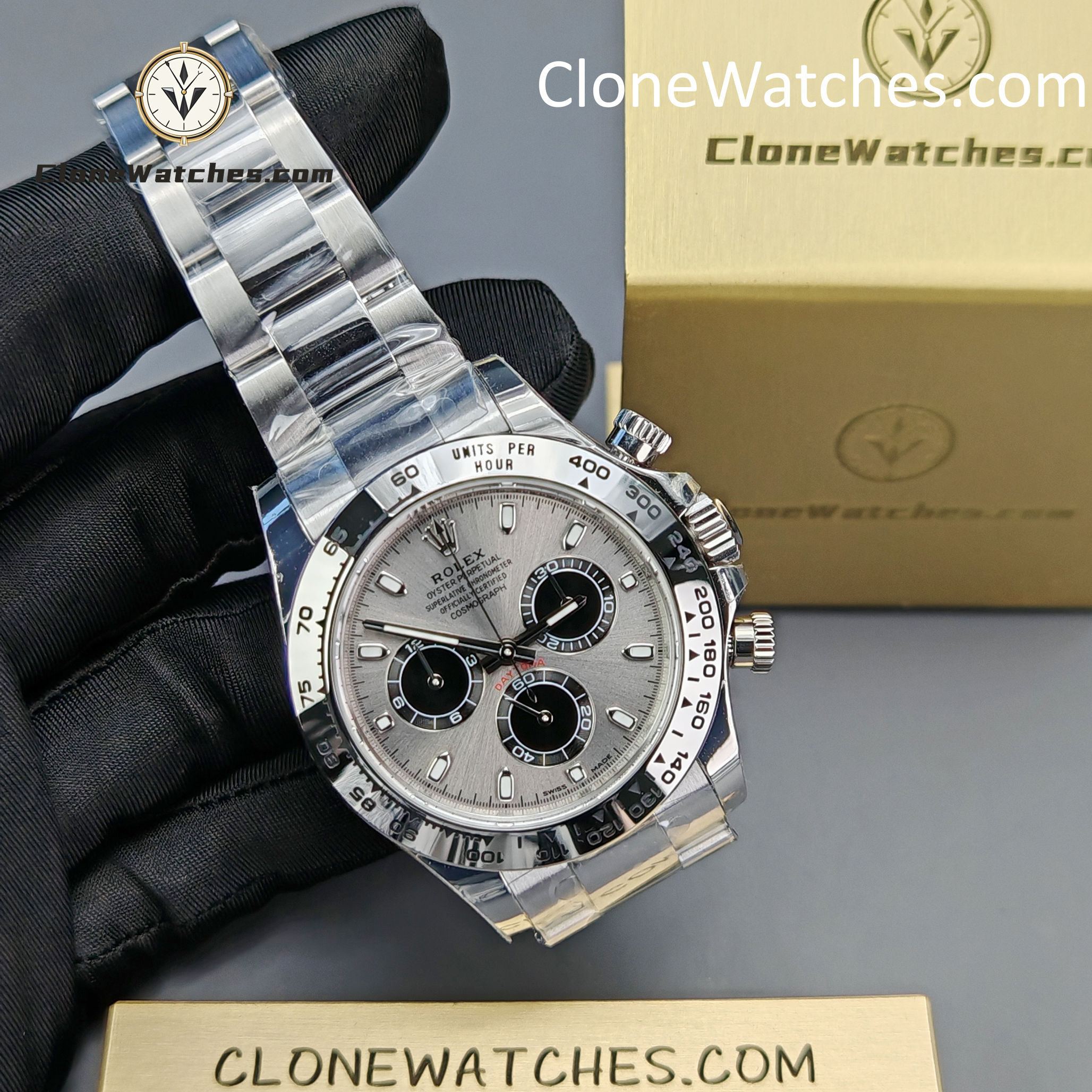 Rolex Super Clone Watches 1:1 Daytona Gray Dial m116509-0072 4130 Movement