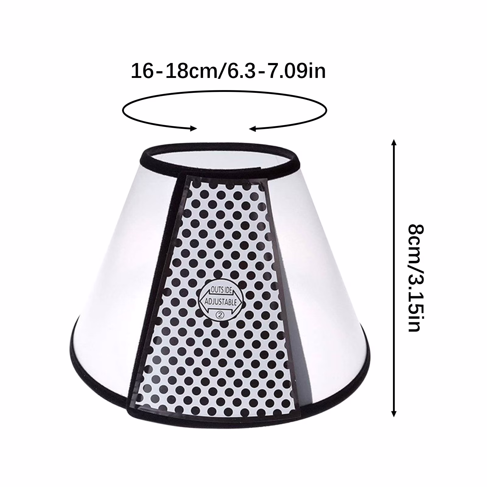 OAVQHLG3B Adjustable Recovery Pet Cone E-Collar for Cats Kittens Rabbits, Plastic Protective Collar Wound Healing Practical Neck Cover, Neck Girth
