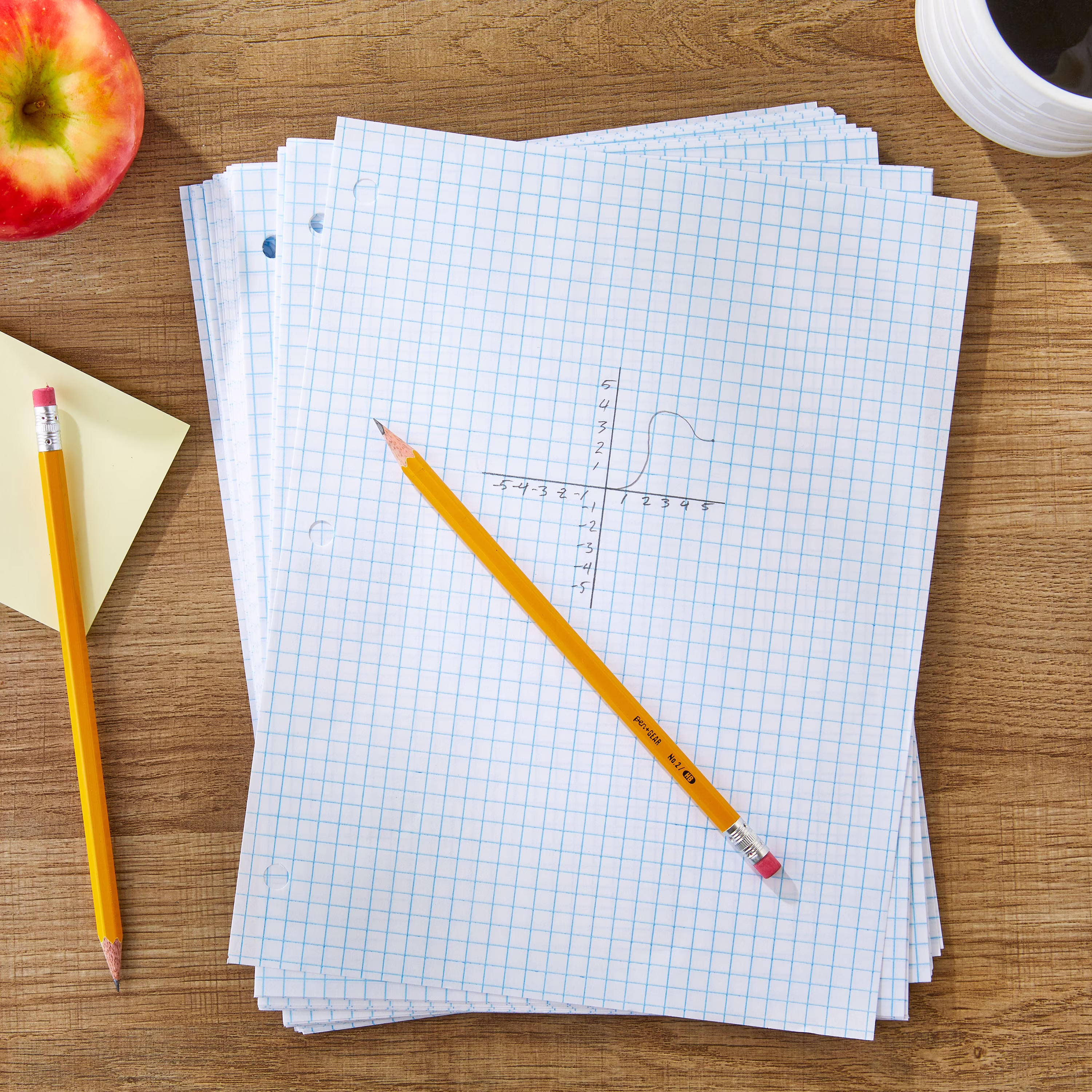Pen+Gear Graph Ruled Quad Filler Paper, 4x4, 80 Sheets, 8 in x 10.5 in