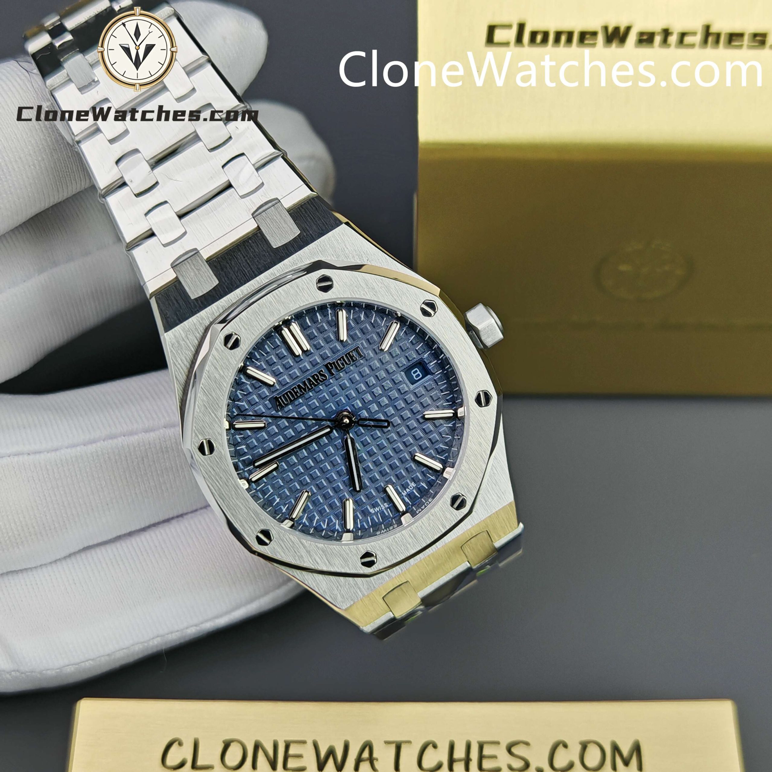Audemars Piguet Super Clone Watches 1:1 Royal Oak Selfwinding 77350ST Blue Dial 34mm