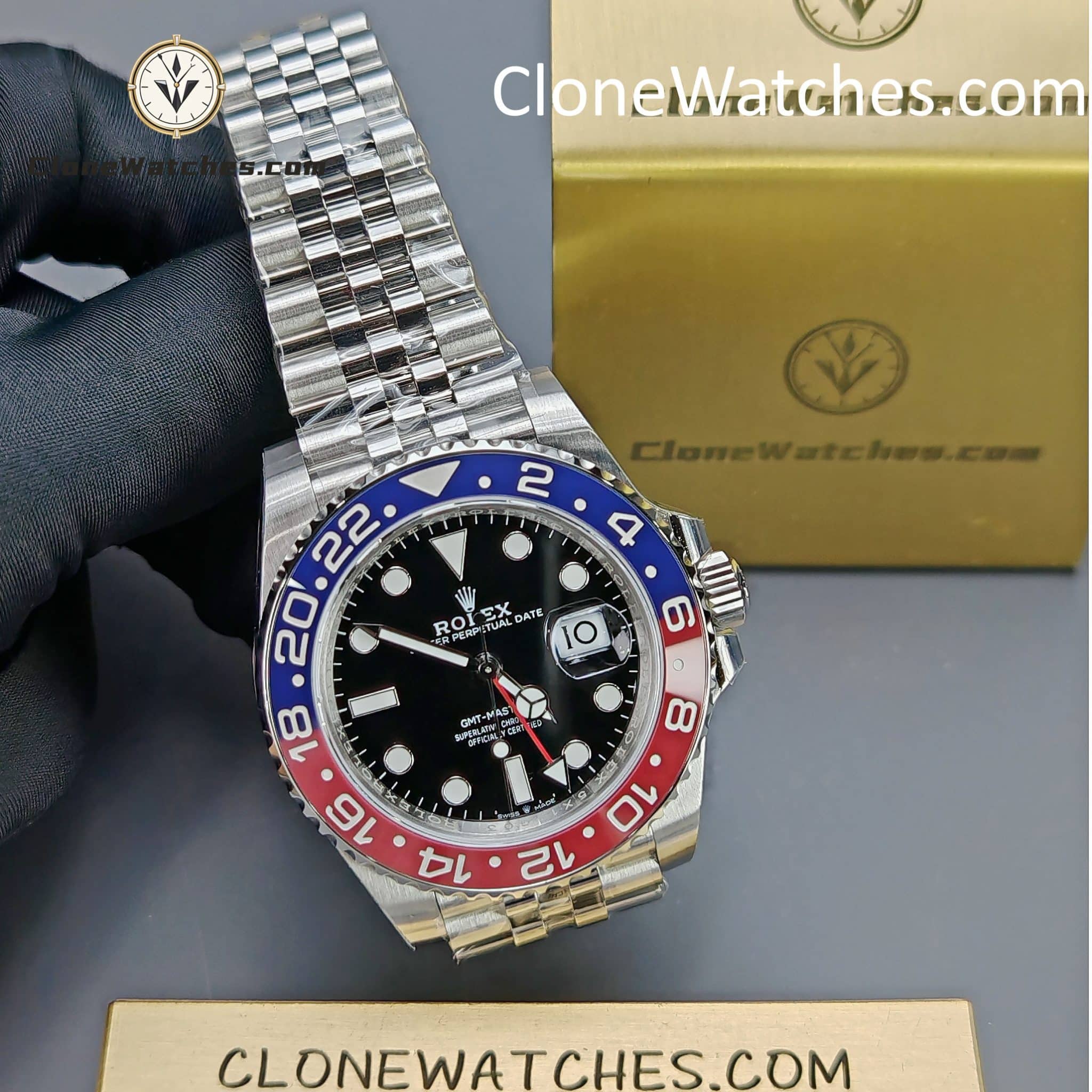 Rolex Super Clone Watches 1:1 Pepsi GMT Master II M126710blro Jubilee 3285 Movement
