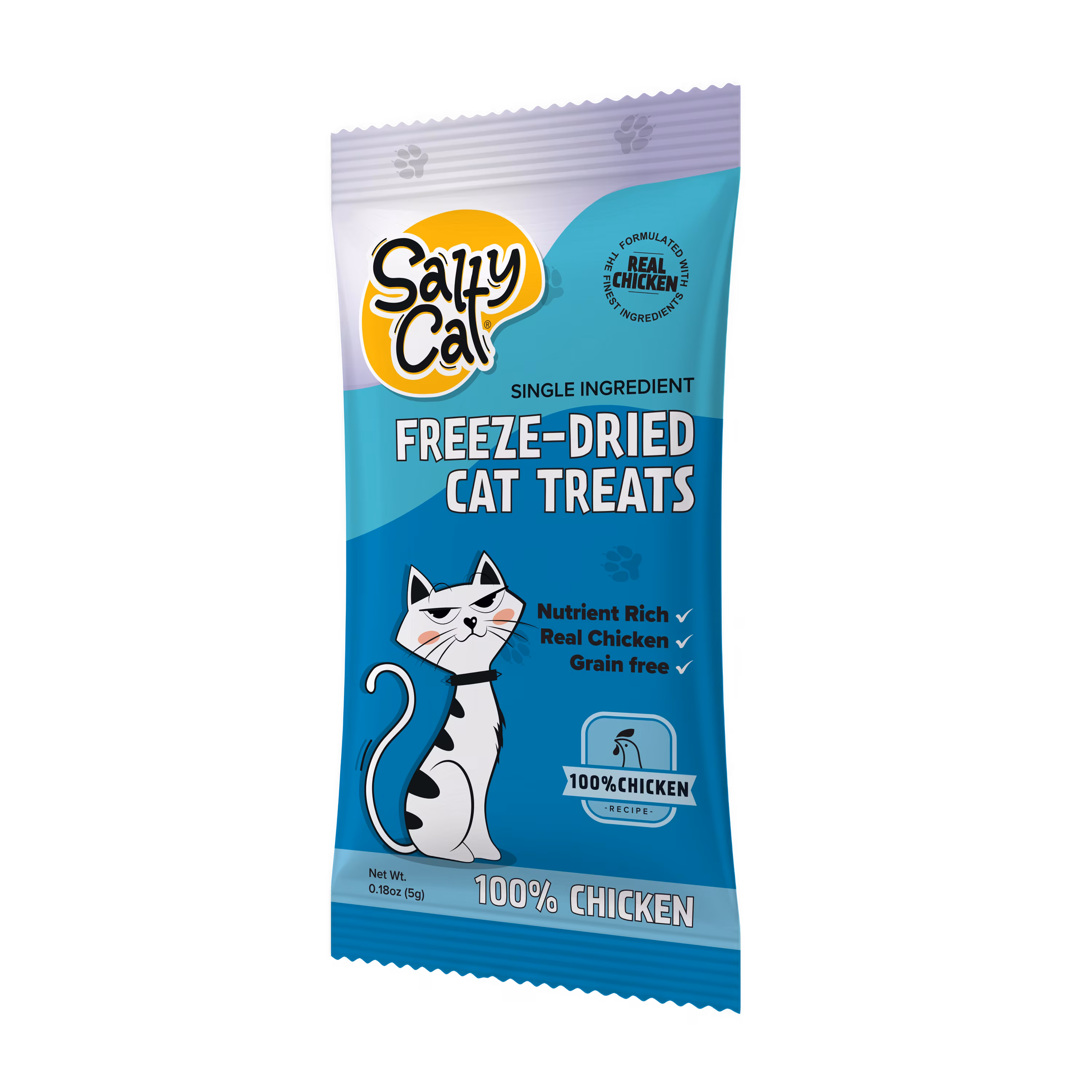 Salty Cat Freeze-Dried Chicken Cat Treats, 5g Bag