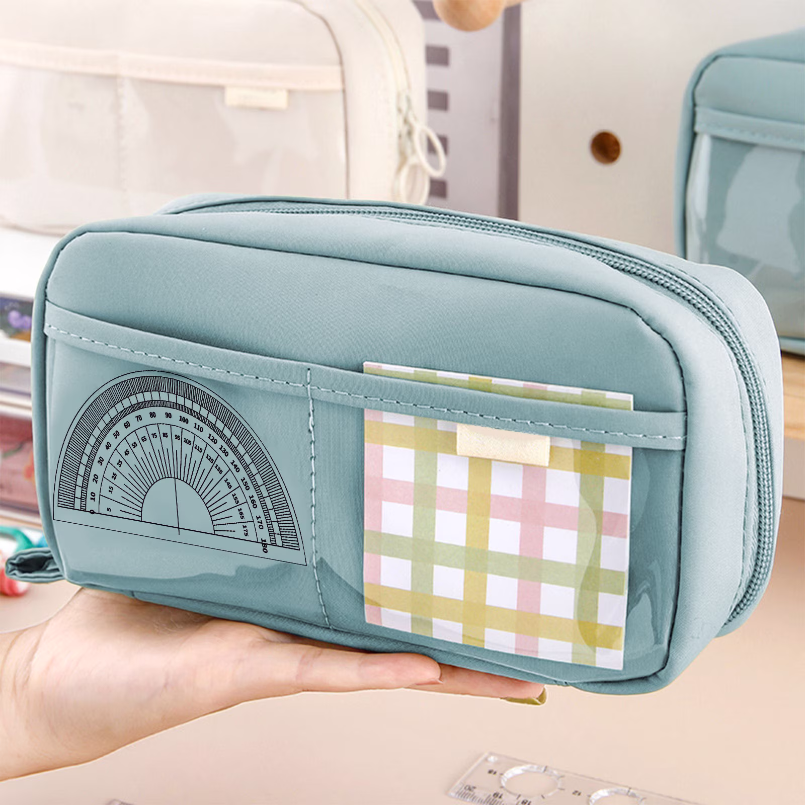 PALIFEUR Pencil Case Large Capacity Pencil Pouch, Multi-layer Aesthetic Pen Bag, Sturdy Multifunctional Pencil Bag, Pencil Box, Sky Blue