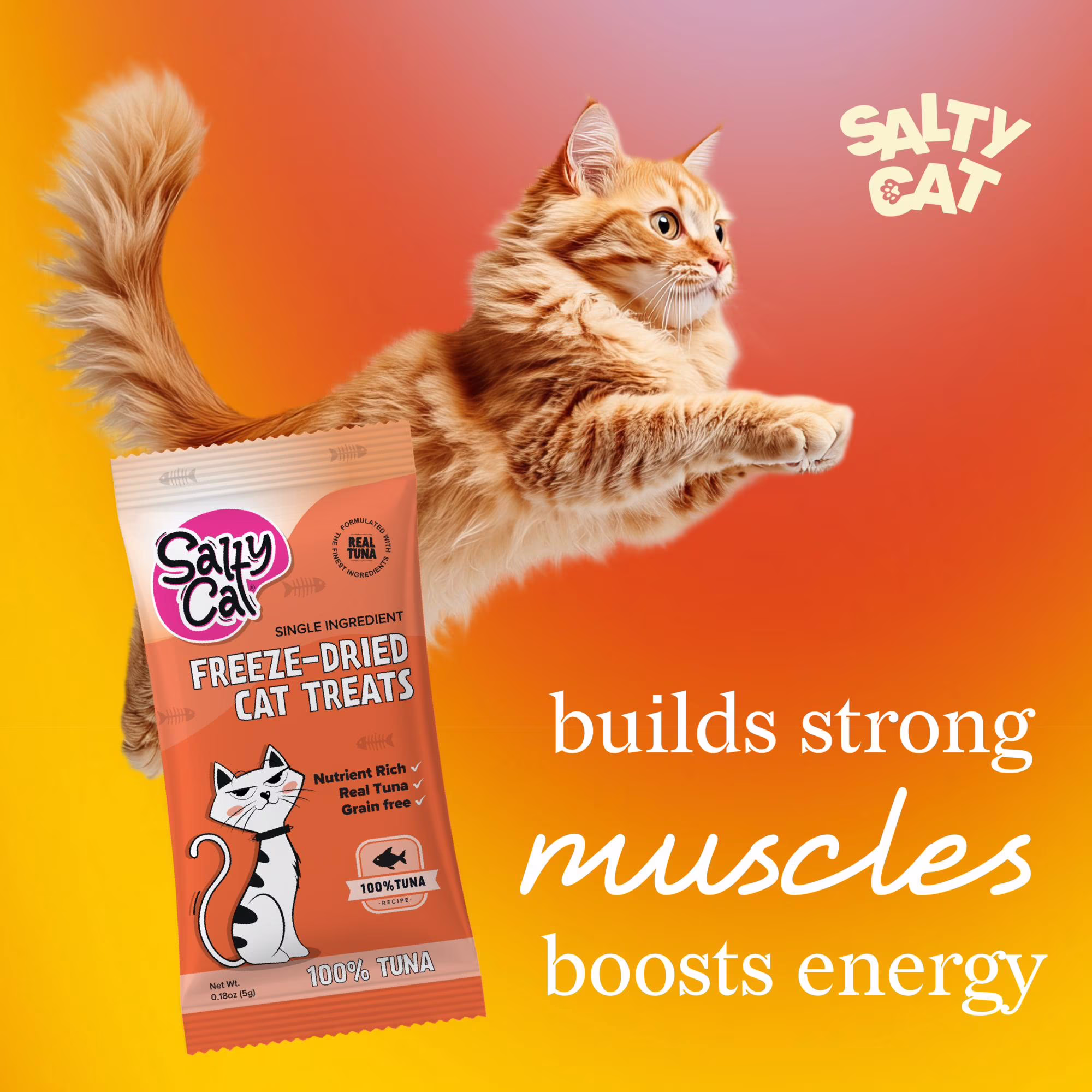 Salty Cat Freeze-Dried Tuna Cat Treats in 5 g bag