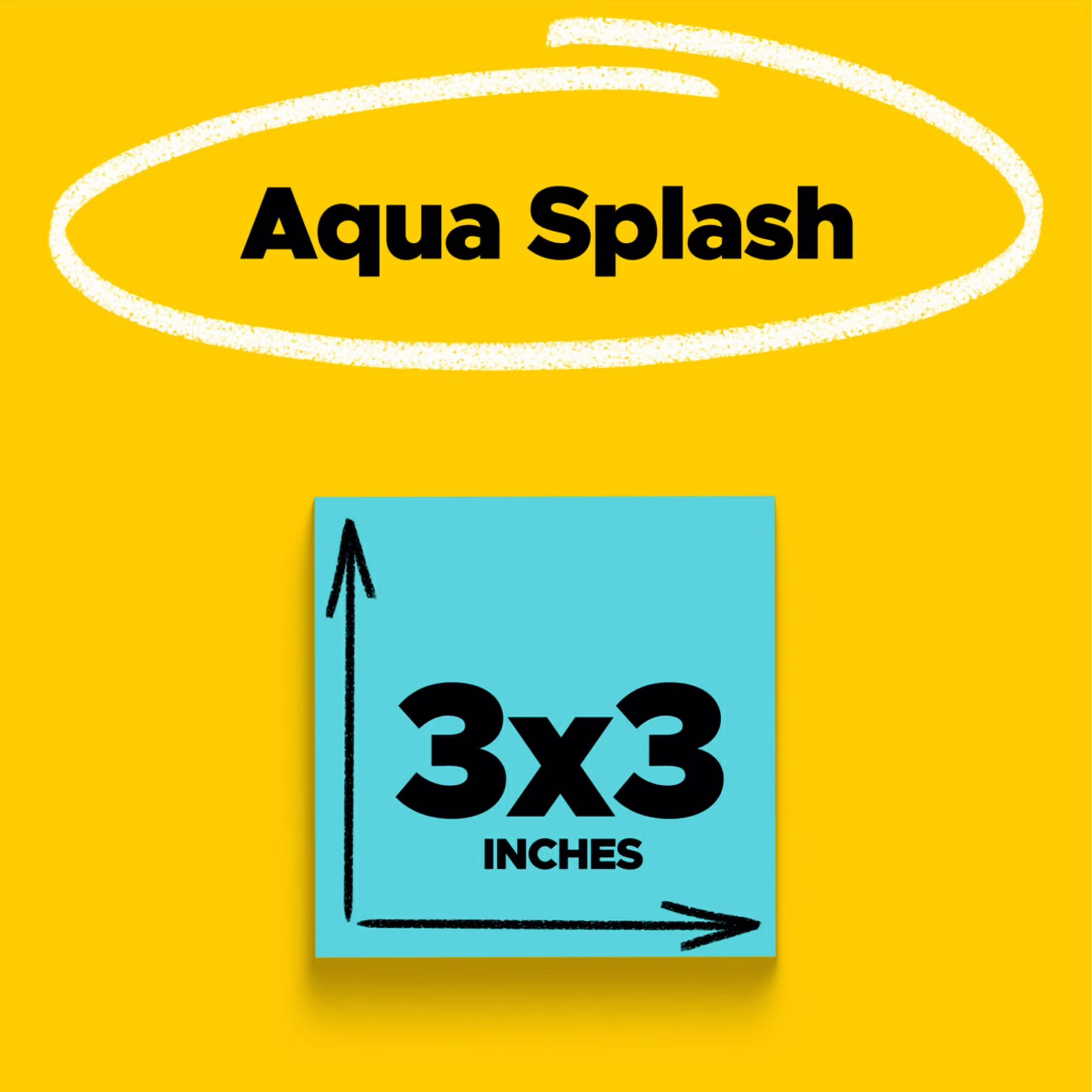 (2 pack) Post-it Super Sticky Notes, 3 in x 3 in, Aqua Blue, 1 Pad
