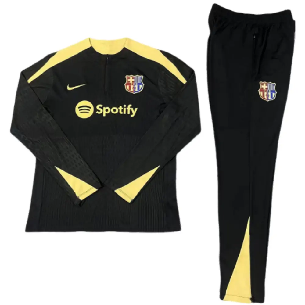 2024-25 New Season Barcelona Black and Gold Children's Training Jersey