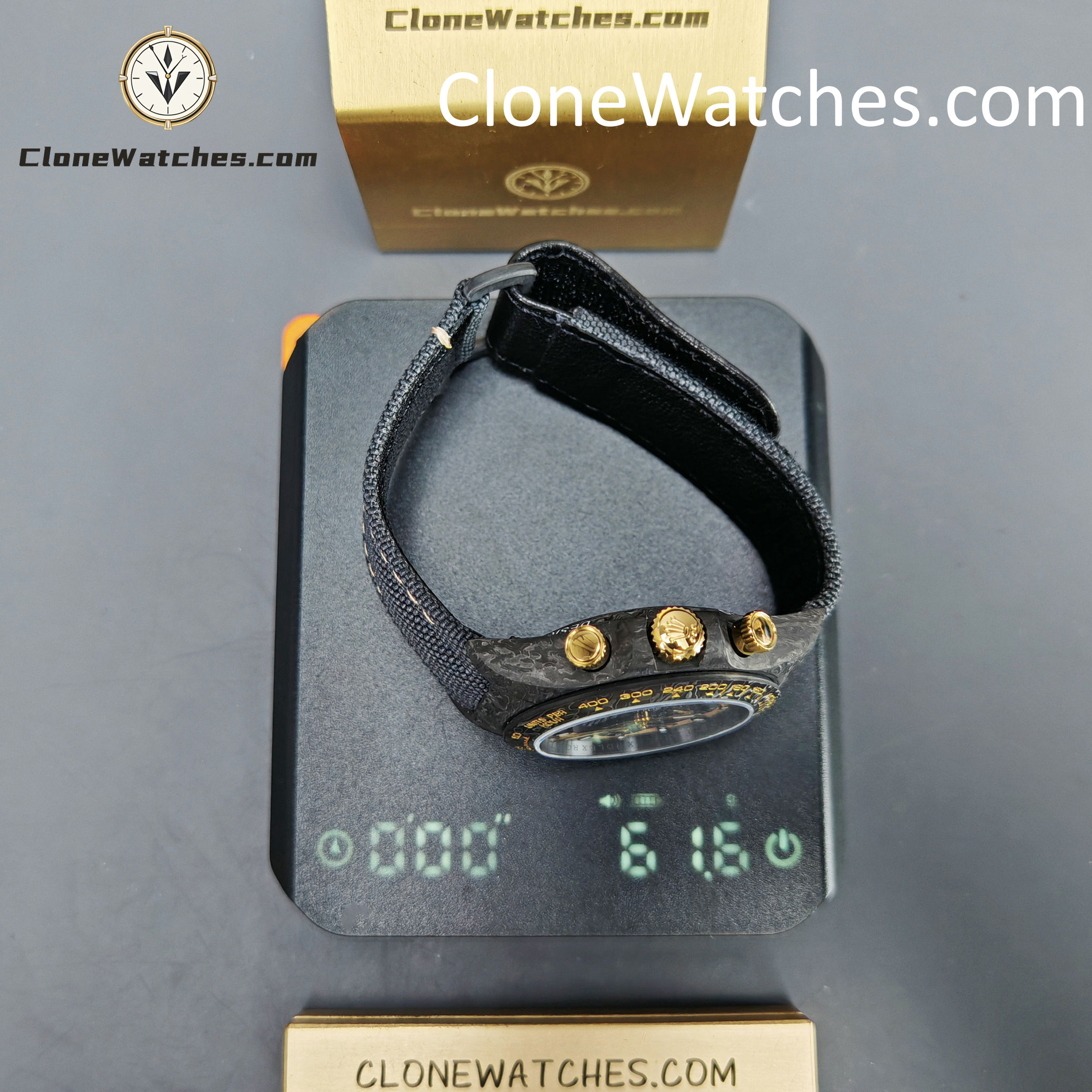 Modified Super Clone Watches 1:1 DiW Rolex Daytona NTPT Carbon “CREAM INVERT GOLD”