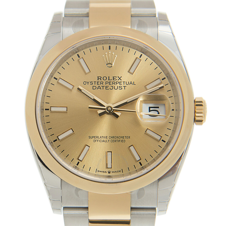 Rolex Datejust 36 Automatic Champagne Dial Men s Steel and 18K Yellow Gold Oyster Watch 126203CSO（Lifetime free warranty+90-days replacement service & Refund!.）