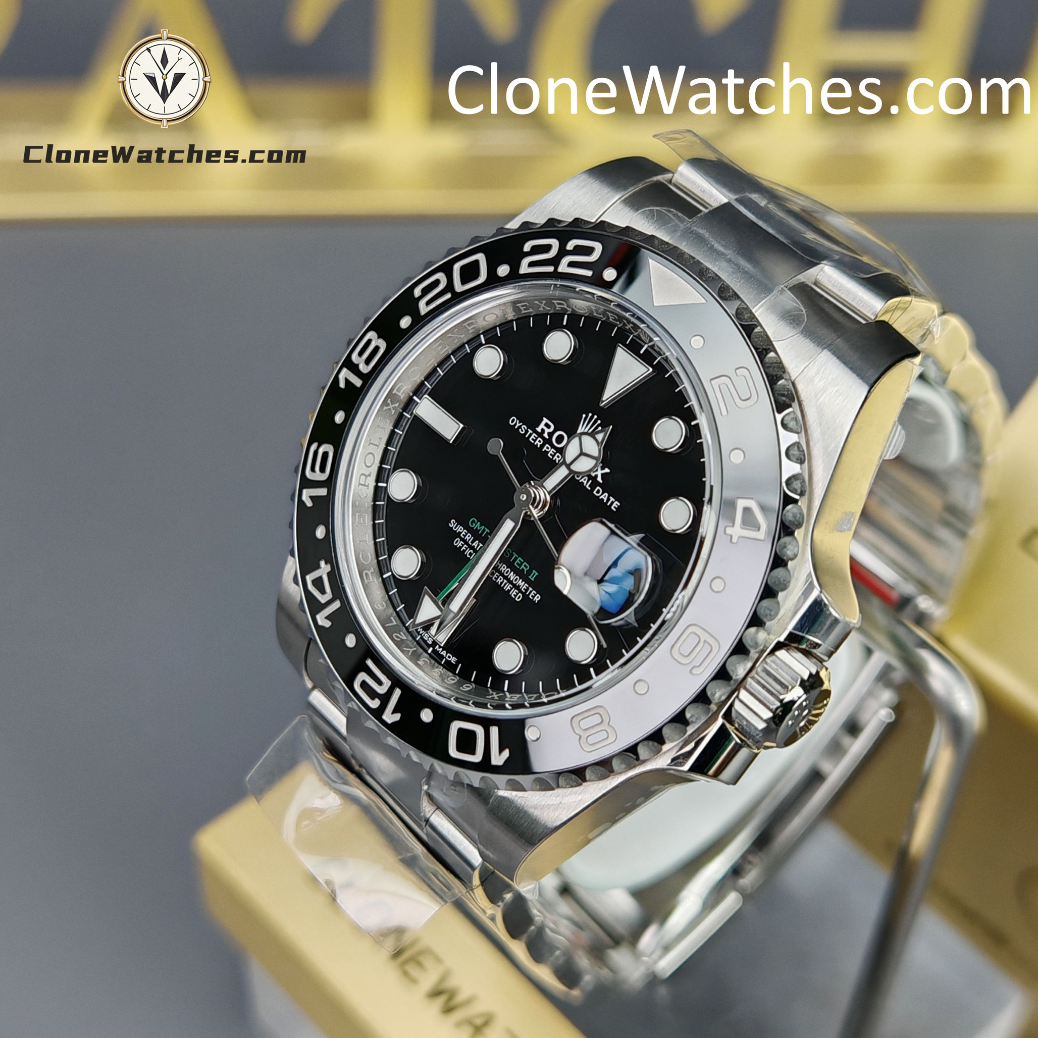 Rolex Super Clone Watches 1:1 GMT Master II 116710LN-0001 Oyster 3186 Movement