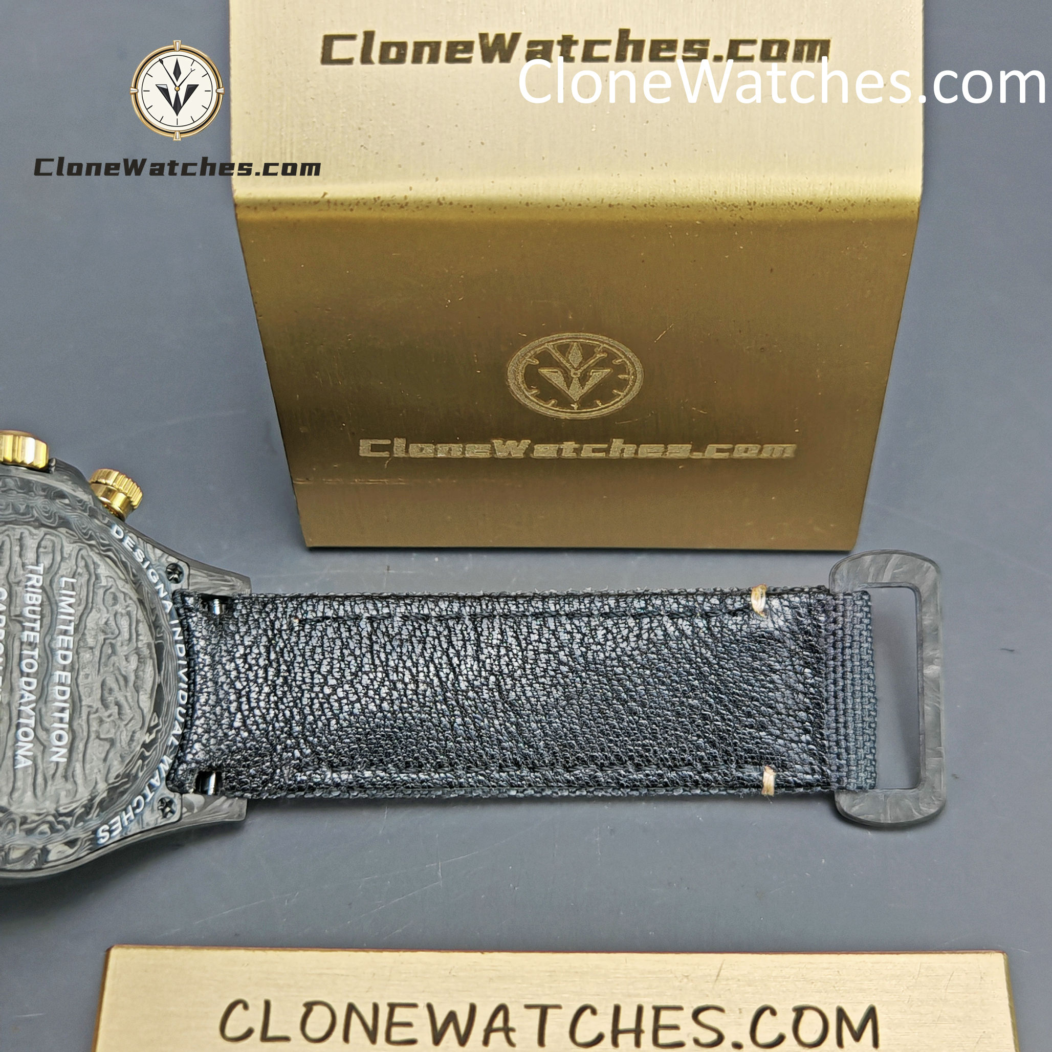 Modified Super Clone Watches 1:1 DiW Rolex Daytona NTPT Carbon “CREAM INVERT GOLD”