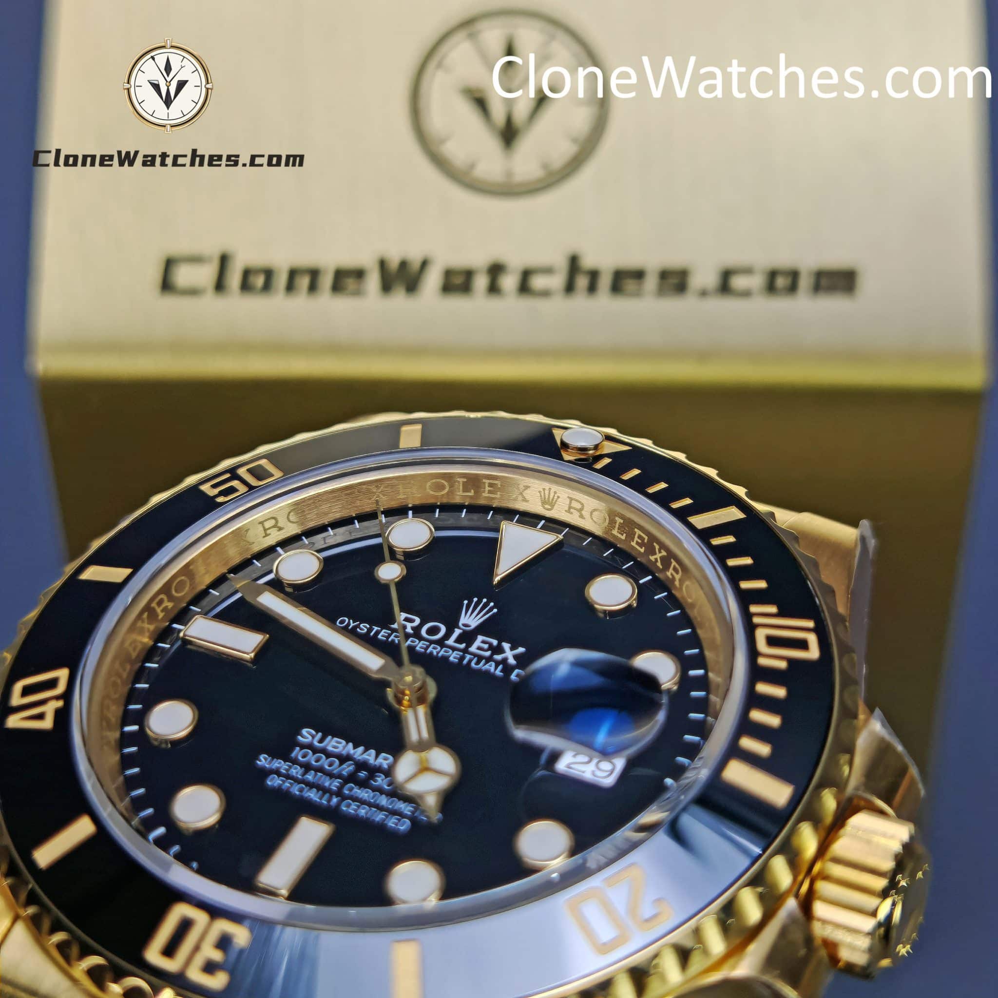 Rolex Super Clone Watches 1:1 18K Gold Black Dial Submariner 126618LN 3235 Movement