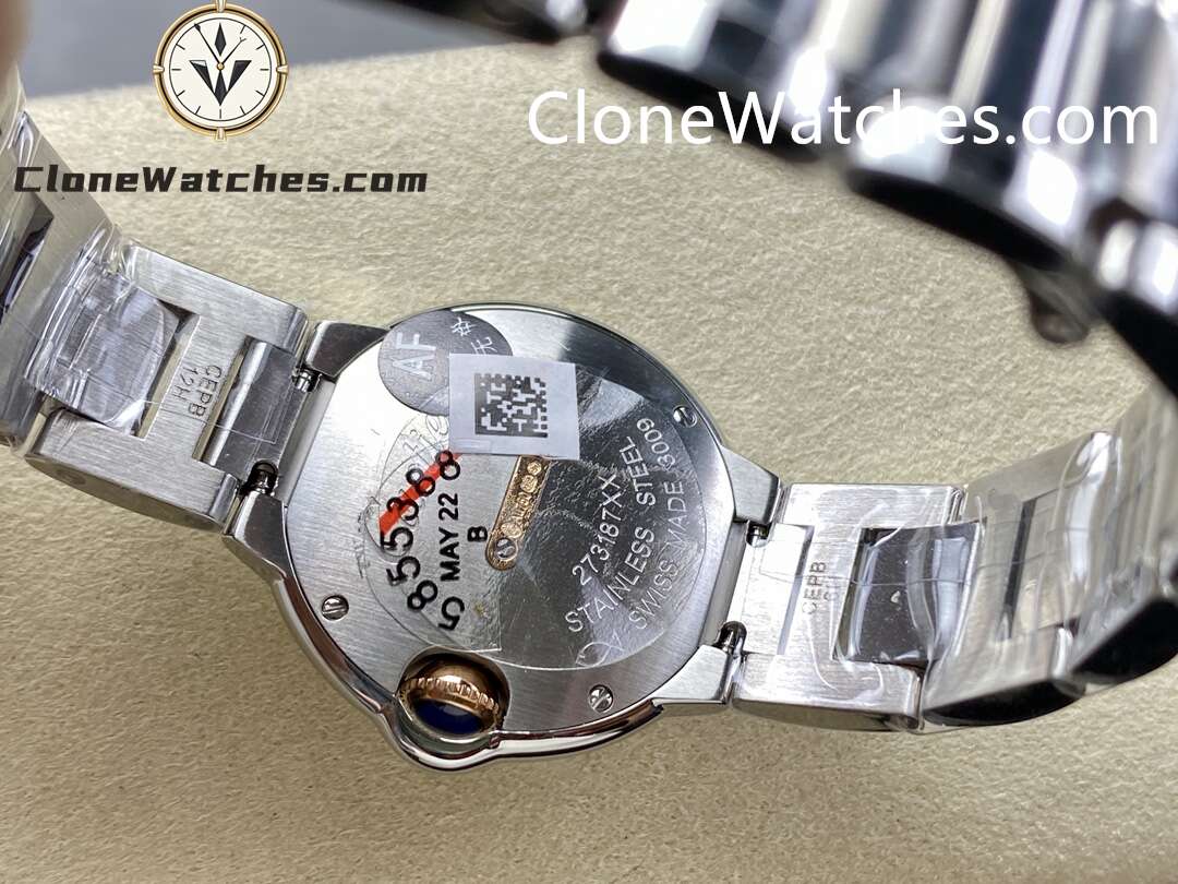 Cartier Super Clone Watches 1:1 Ballon Bleu de WE902079 White Roman Dial 28mm
