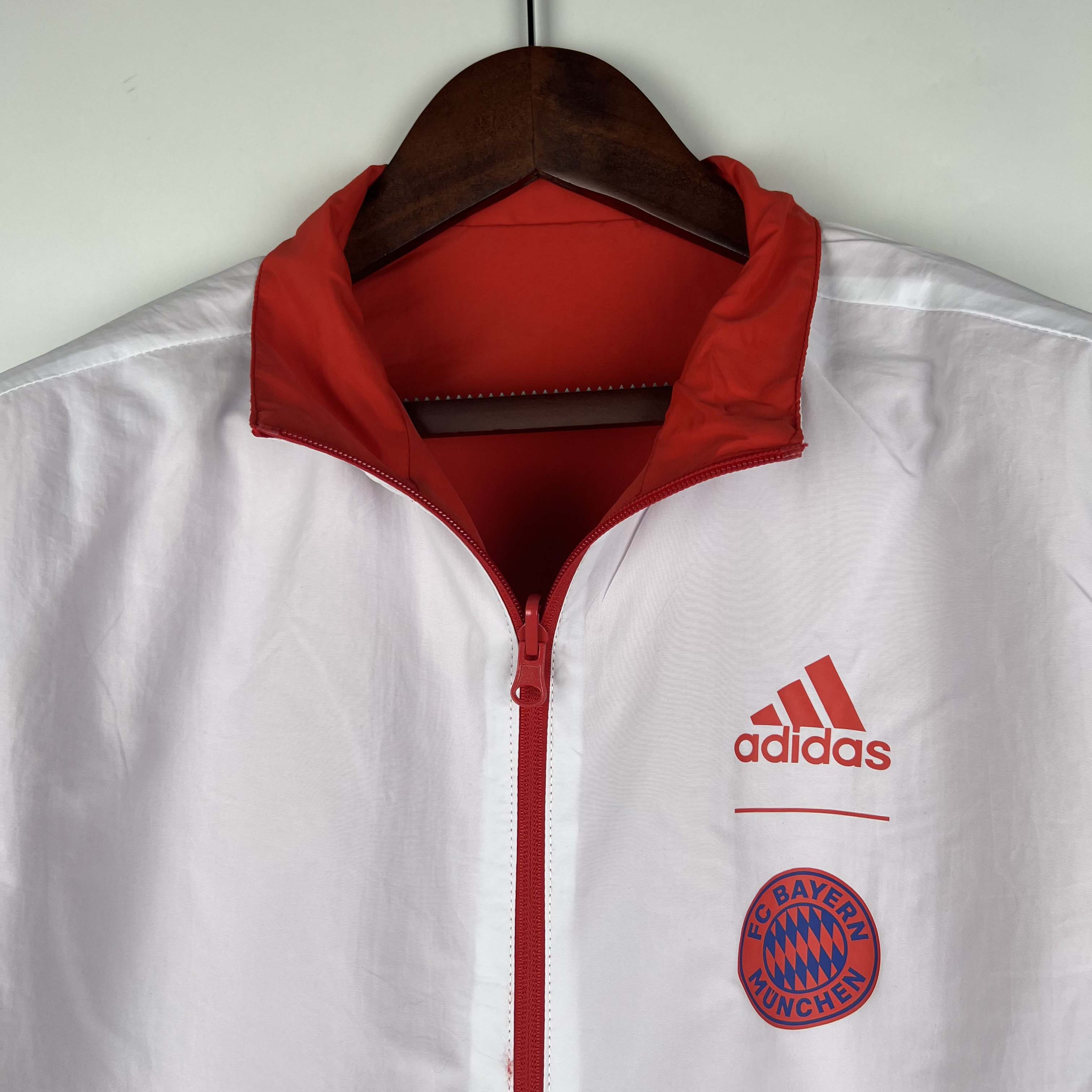 2023-2024 Bayern Munich Reversible Windbreaker (Red-white)Soccer Jersey 1:1 Thai Quality