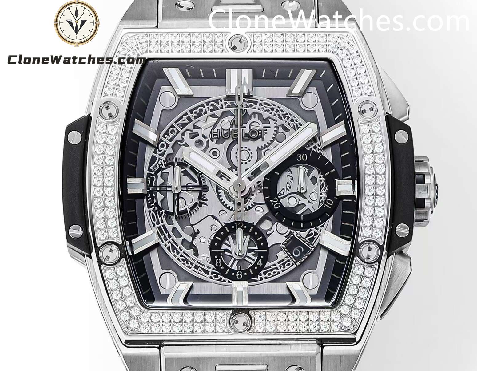 Hublot Super Clone Watches 1:1 Spirit of Big Bang Titanium Diamonds 642.NX.0170.RX.1104