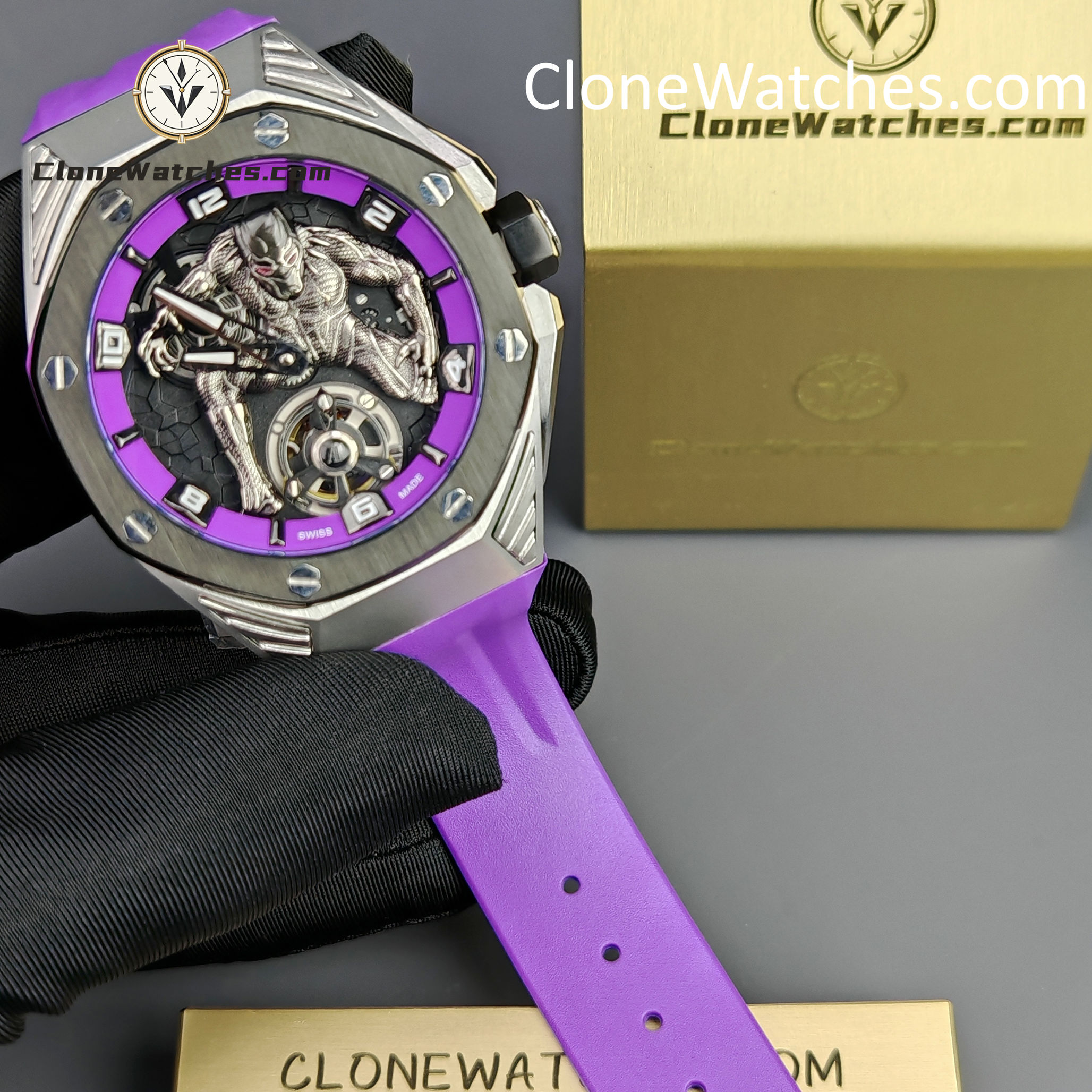 Audemars Piguet Super Clone Watches 1:1 Royal Oak Concept “Black Panther” Flying Tourbillon 26620IO 42MM