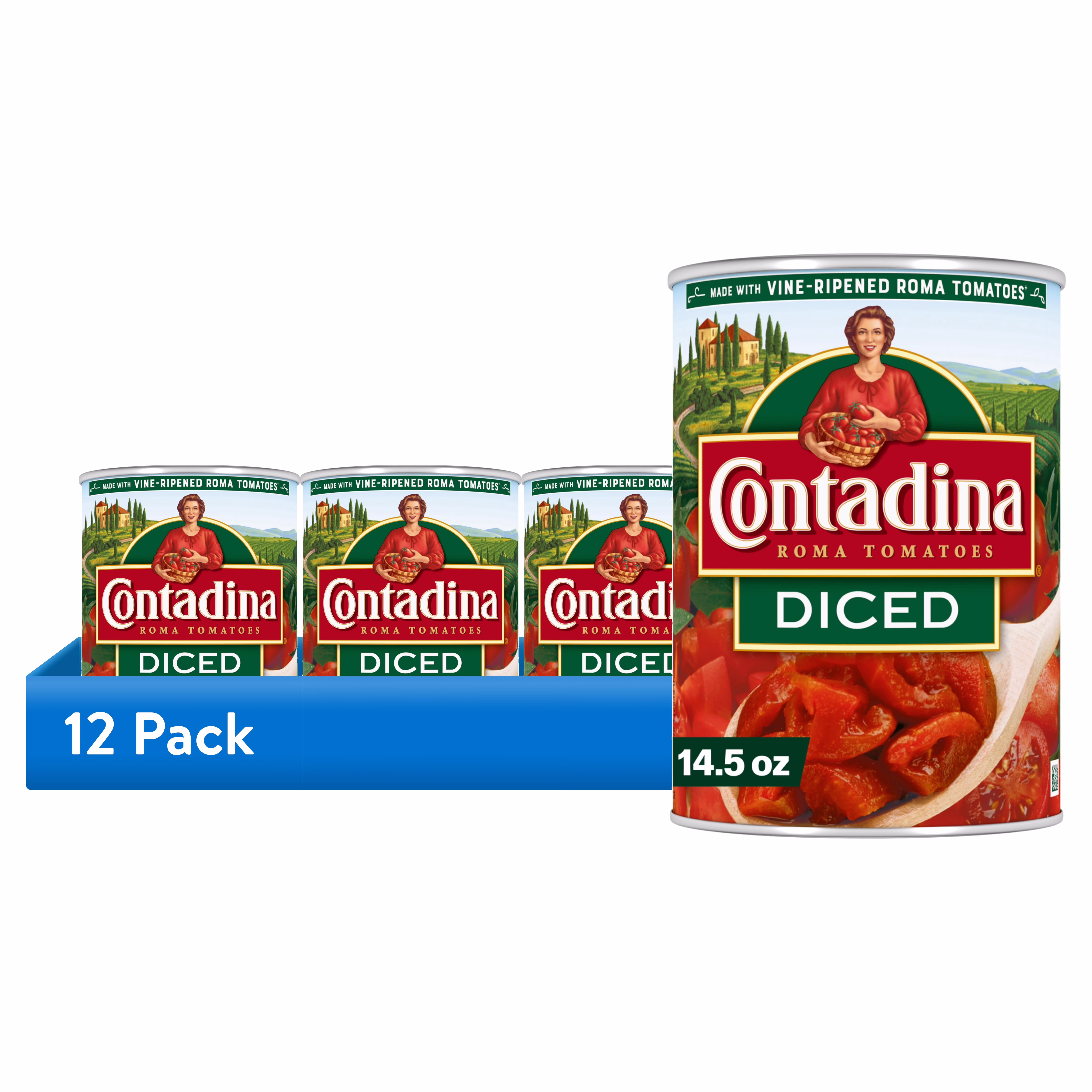 (12 pack) Contadina Diced Tomatoes, 14.5 oz Can