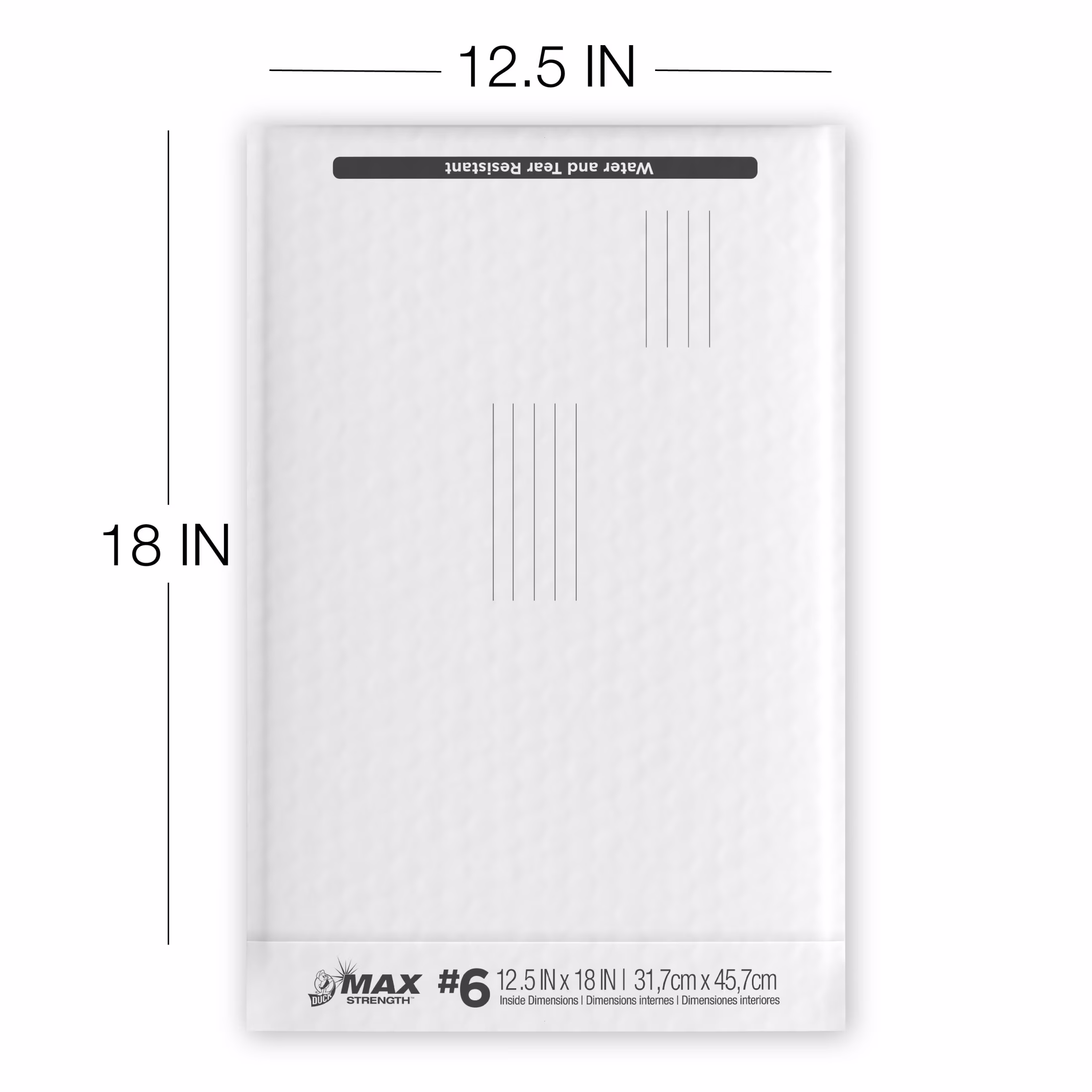 Duck Max Strength Self-Sealing Poly Bubble Mailer #6, 12.5