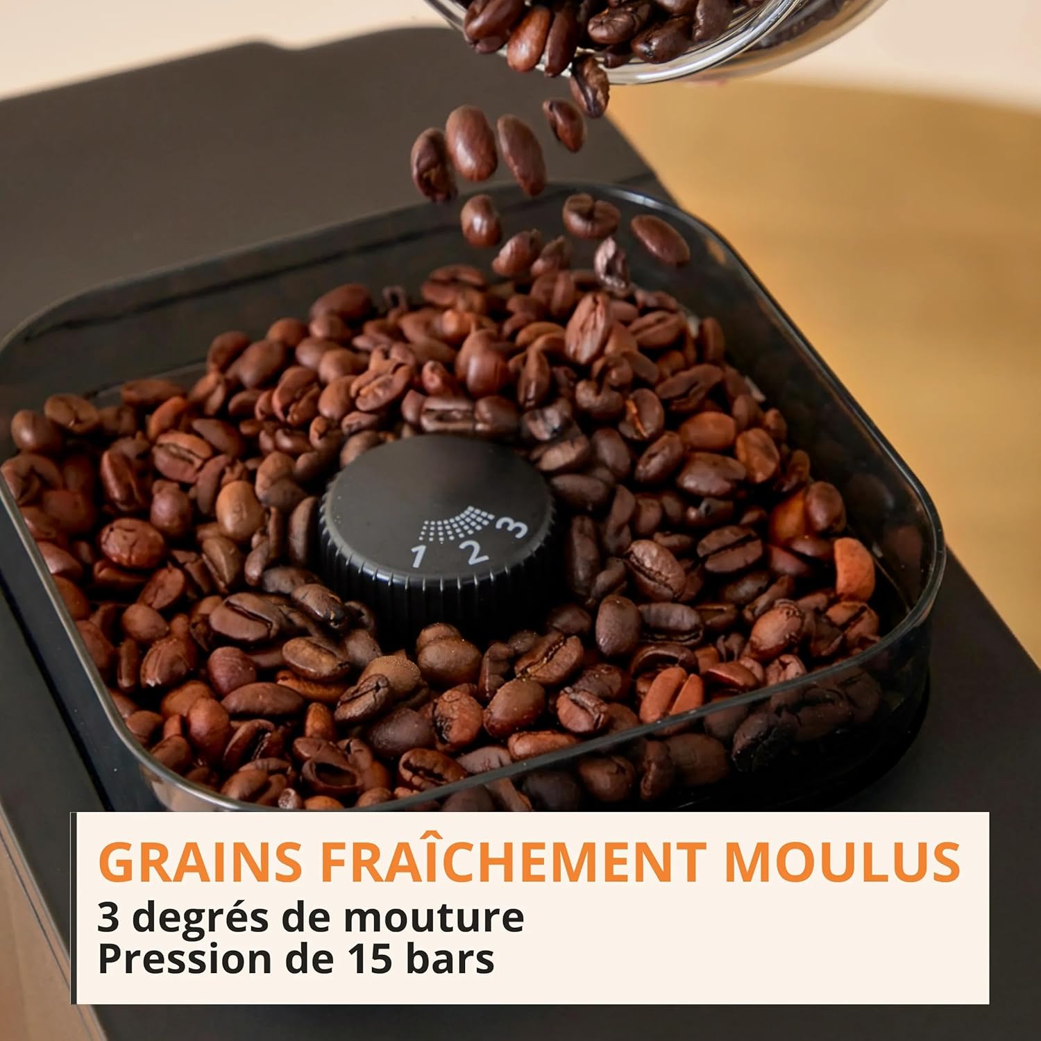 Machine café grains Coffee Crush Extra compacte nettoyage facile noir
