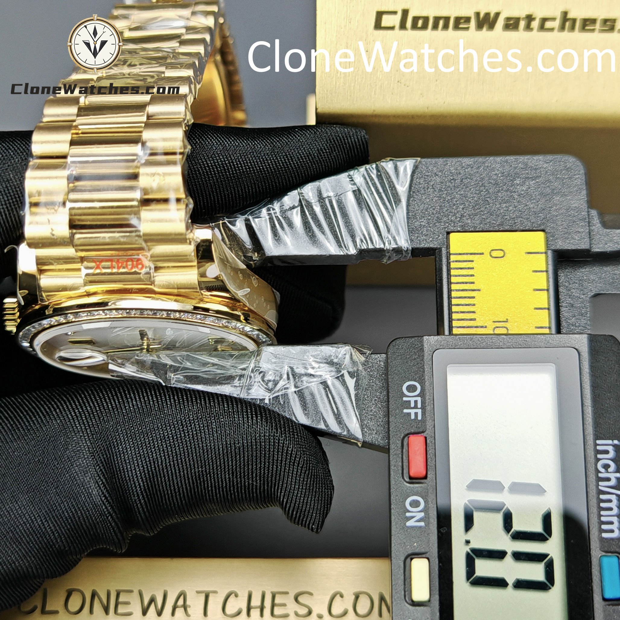 Rolex Super Clone Watches 1:1 Day Date Mother of Pearl Diamond Dial m128398tbr-0004 3255 Movement 36 mm