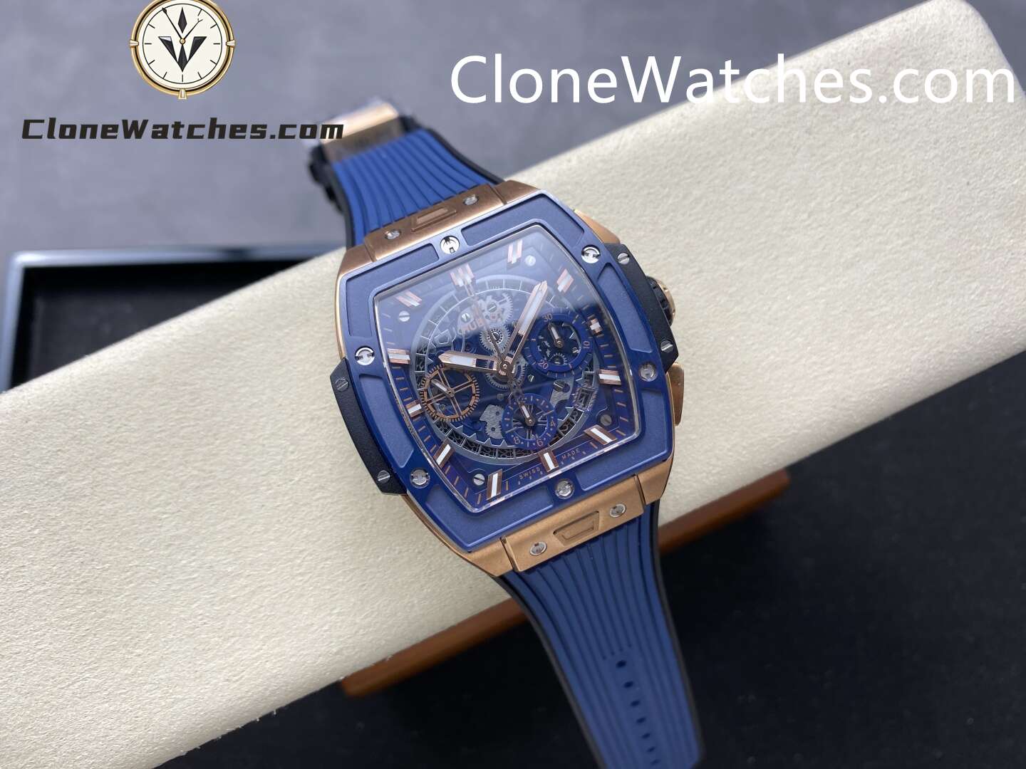 Hublot Super Clone Watches 1:1 Spirit of Big Bang King Gold Blue Ceramic 42MM 642.OL.7180.RX