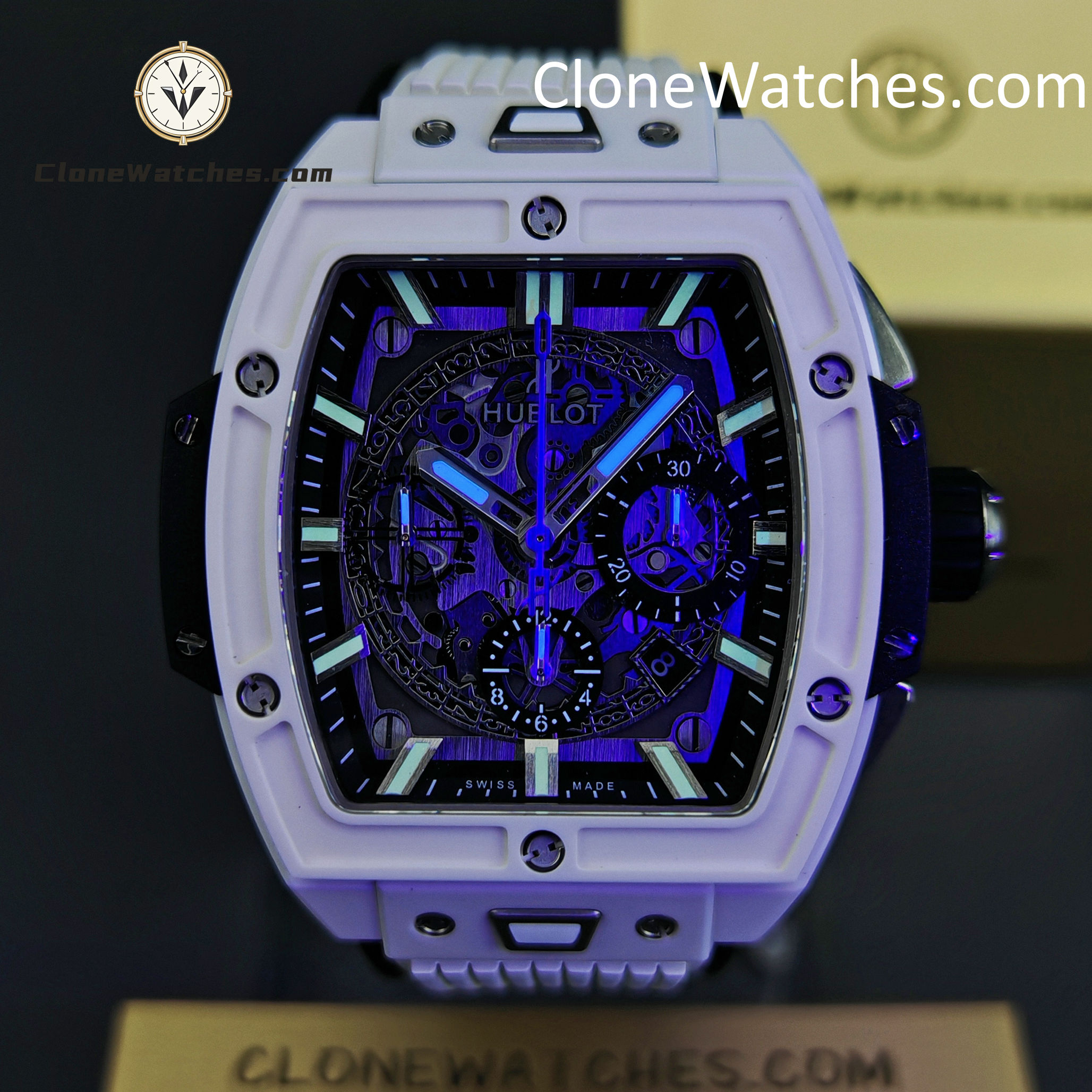 Hublot Super Clone Watches 1:1 Spirit of Big Bang White Ceramic 642.HX.0170.RX