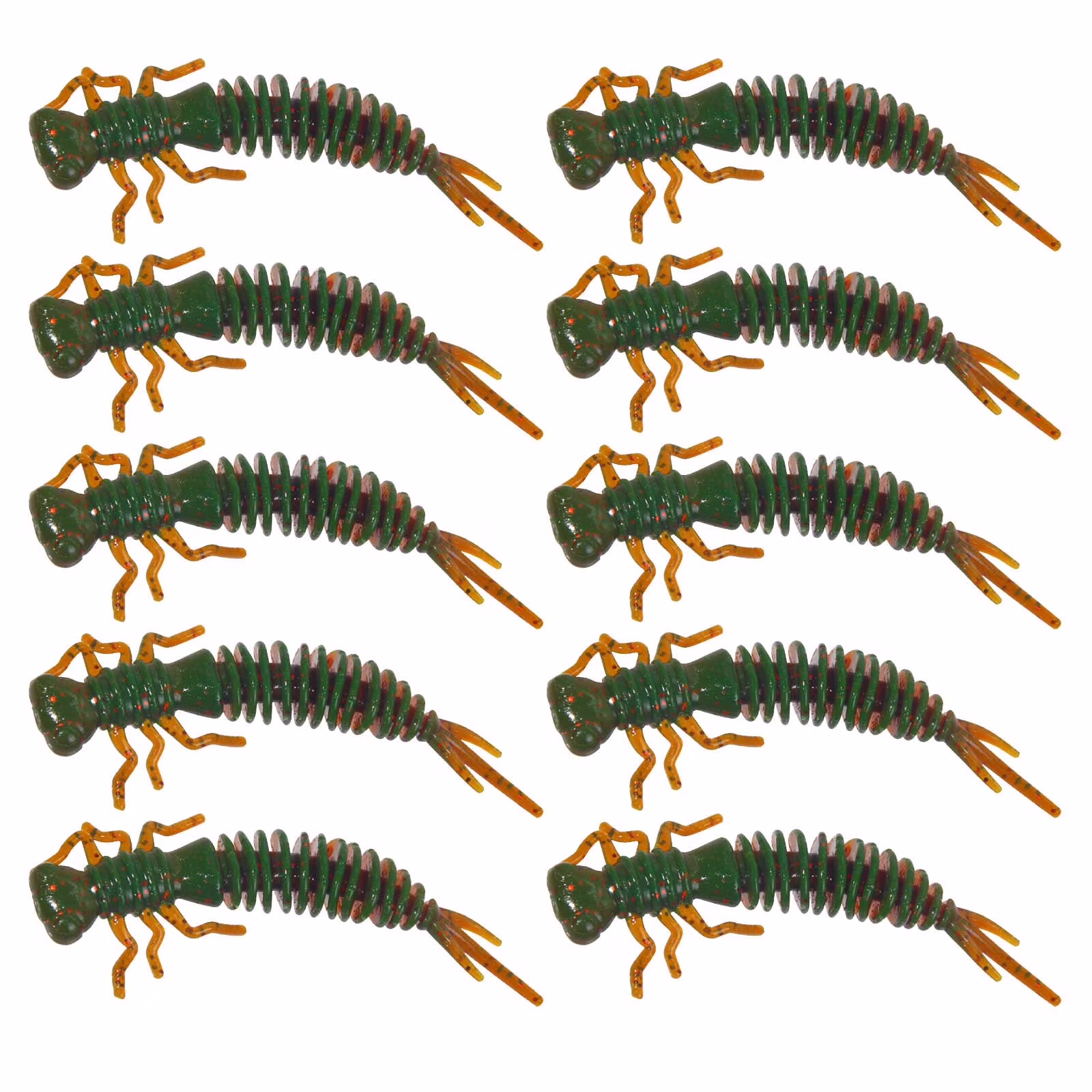 Beautynvta Fishing Lures Kit, Freshwater Fishing Bait Tackle Kit, Silicone Soft and Stretchy Fishing Lure for Bass, Trout, Salmon, Freshwater Saltwater Bass, 10 Pcs, 2.16