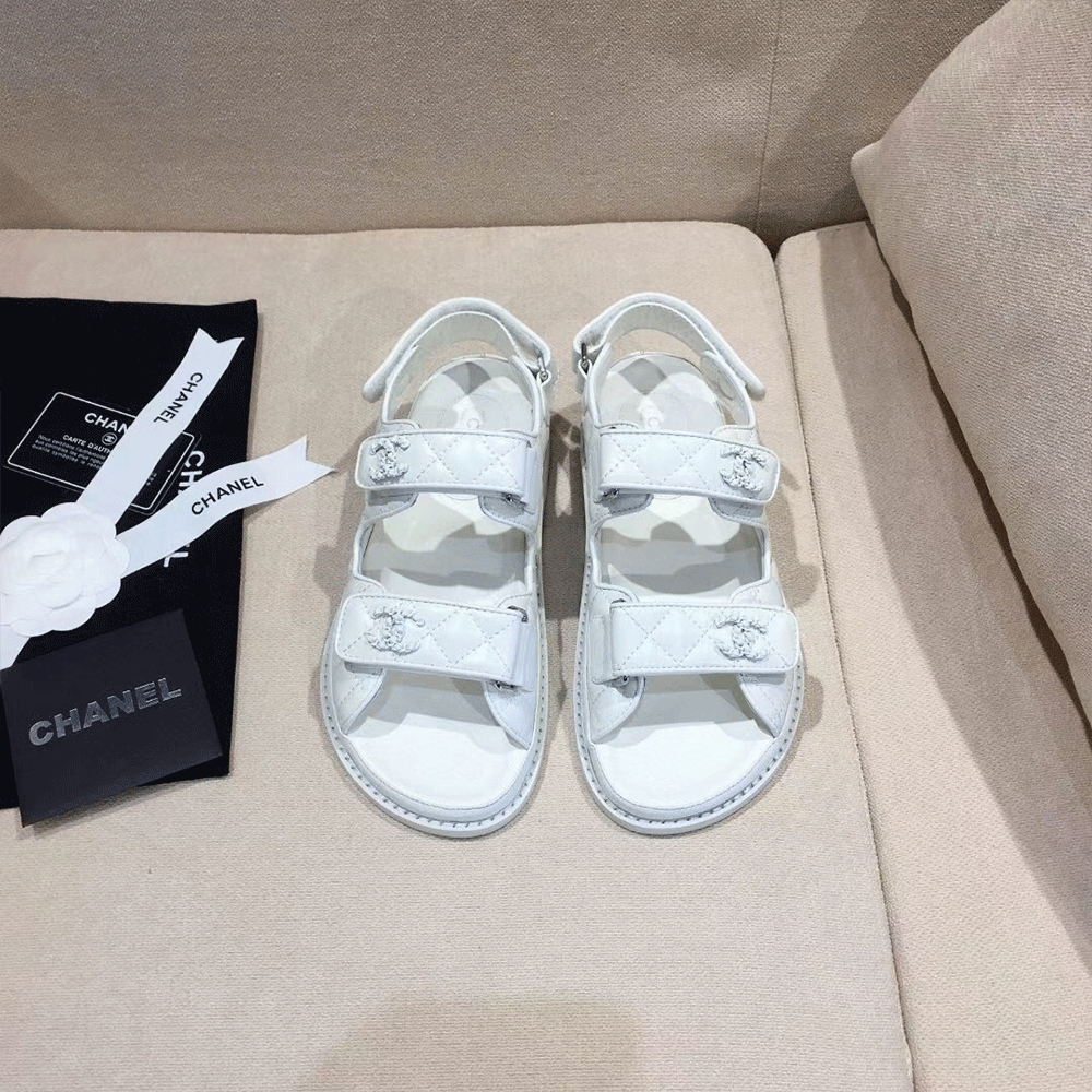 Chanel  Flat Velcro sandals Slide
